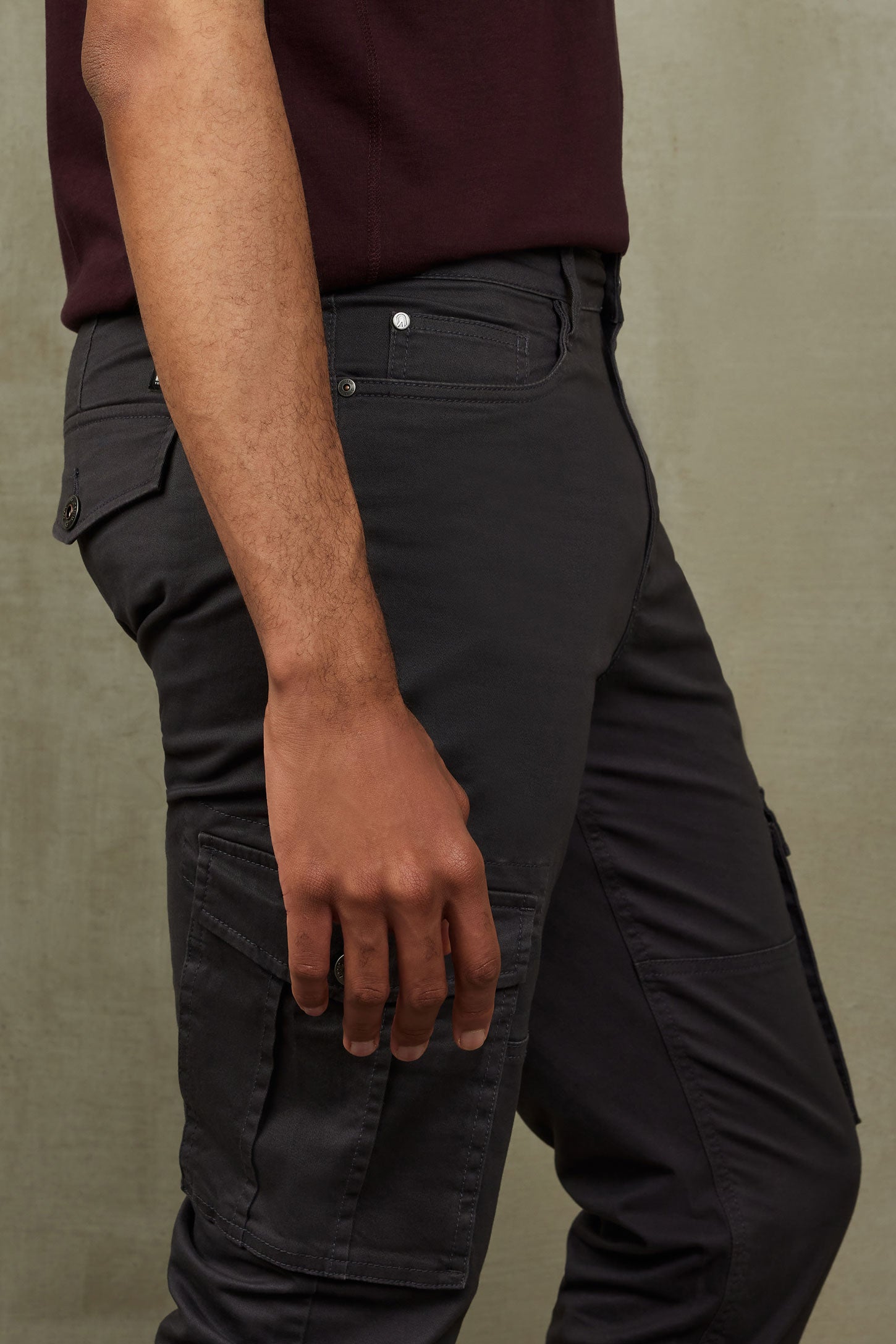 Pantalon jogger cargo en twill - Homme && GRIS FONCE