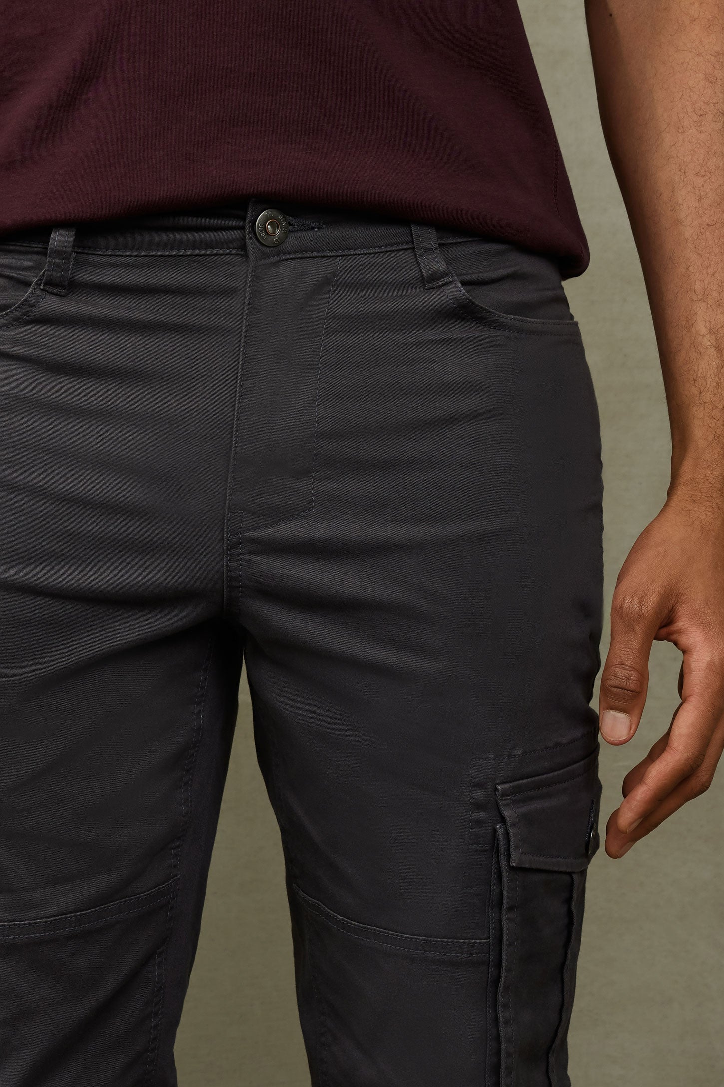 Pantalon jogger cargo en twill - Homme && GRIS FONCE