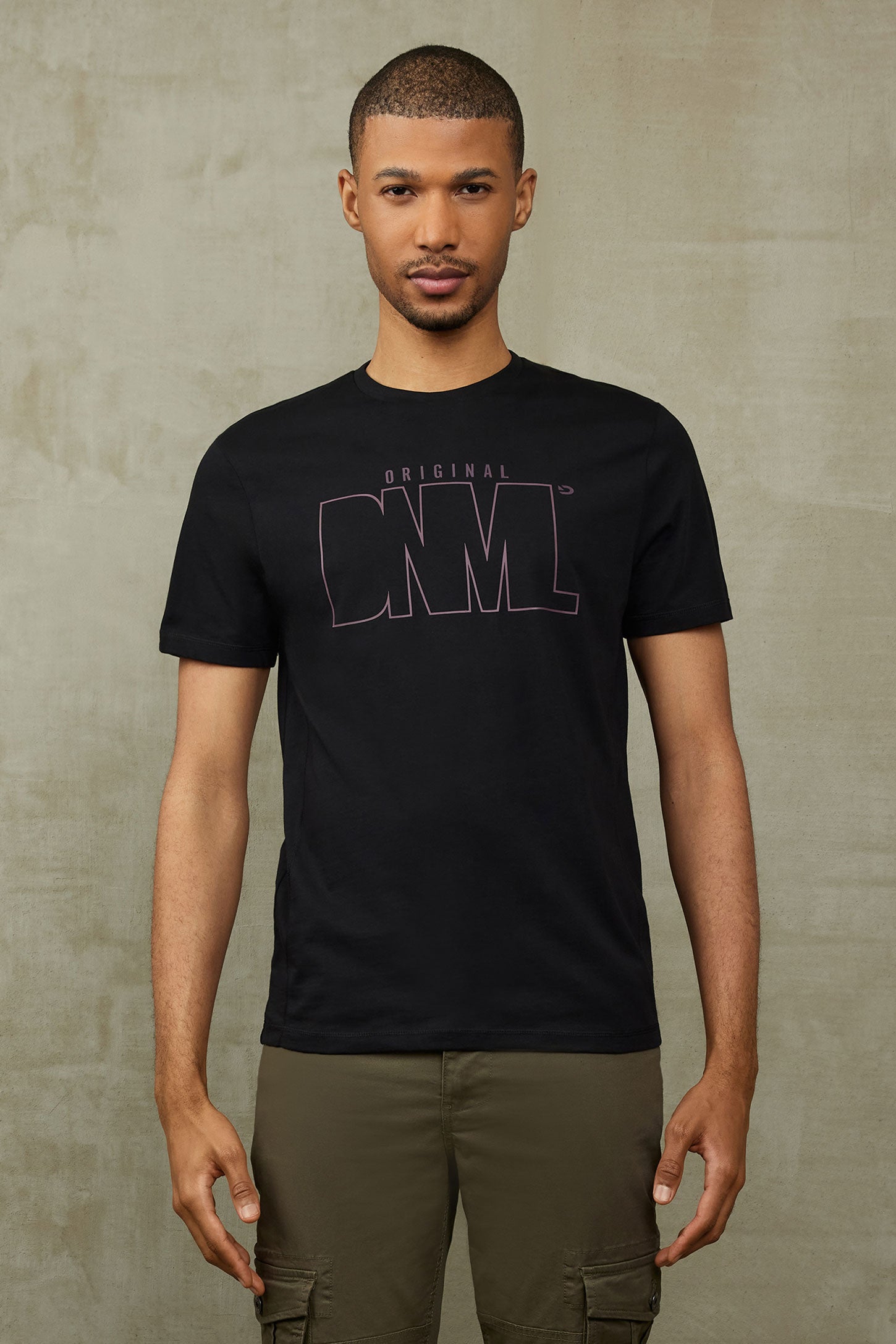 T-shirt imprimé en coton - Homme && NOIR