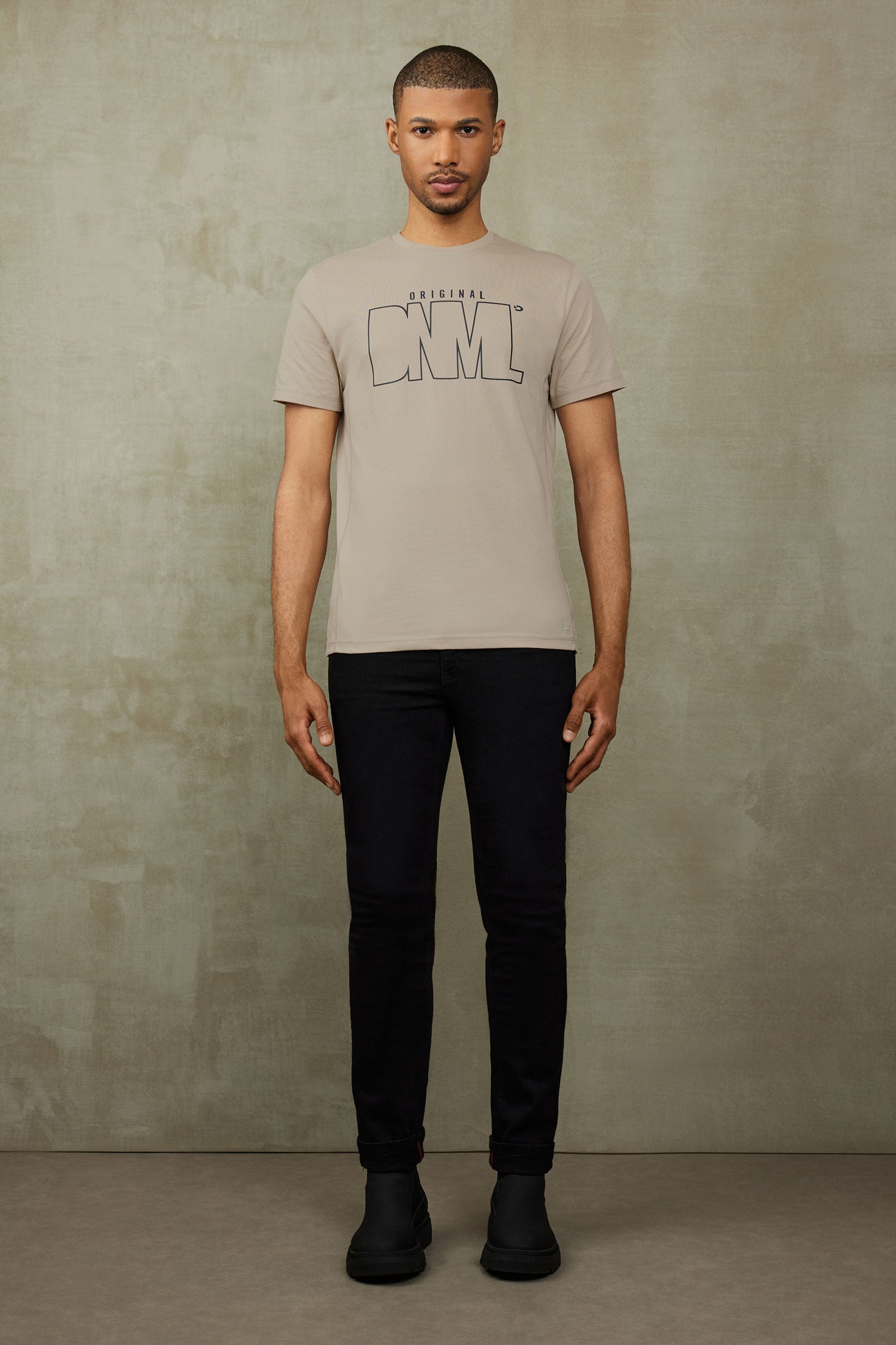 T-shirt imprimé en coton - Homme && BEIGE