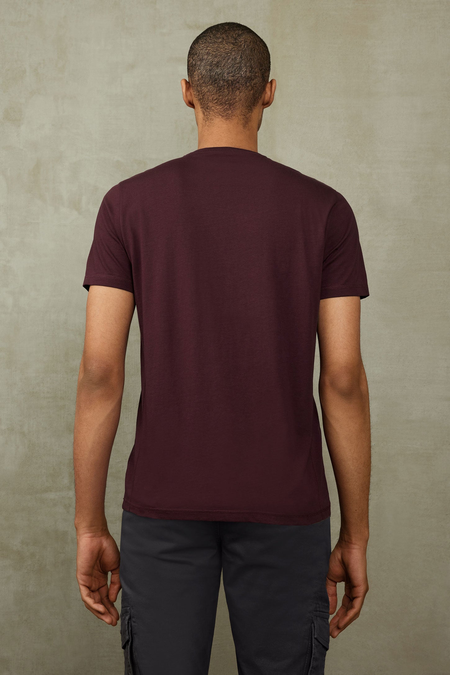 T-shirt imprimé en coton - Homme && BOURGOGNE