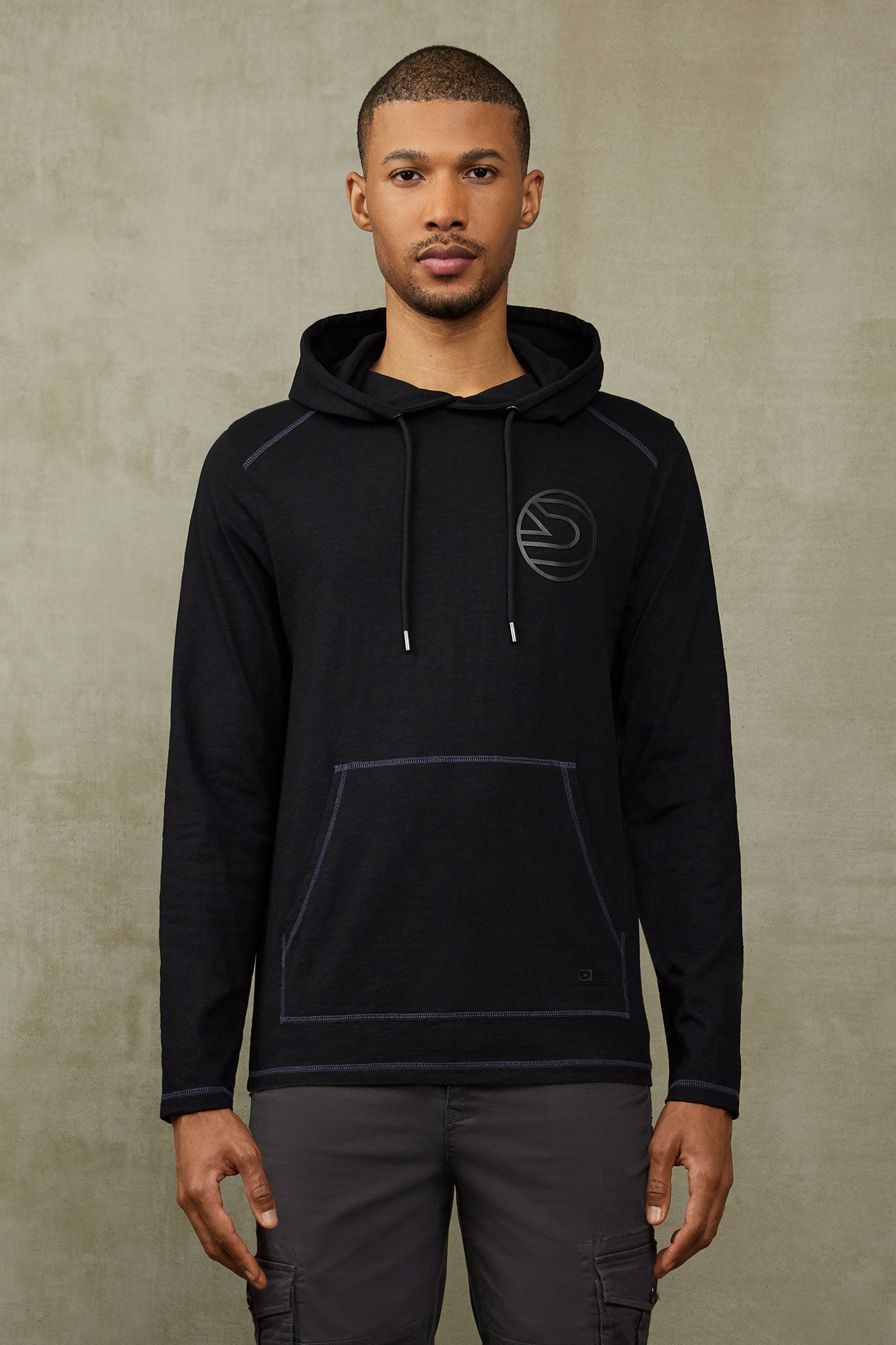 Chandail à capuchon en coton - Homme && NOIR