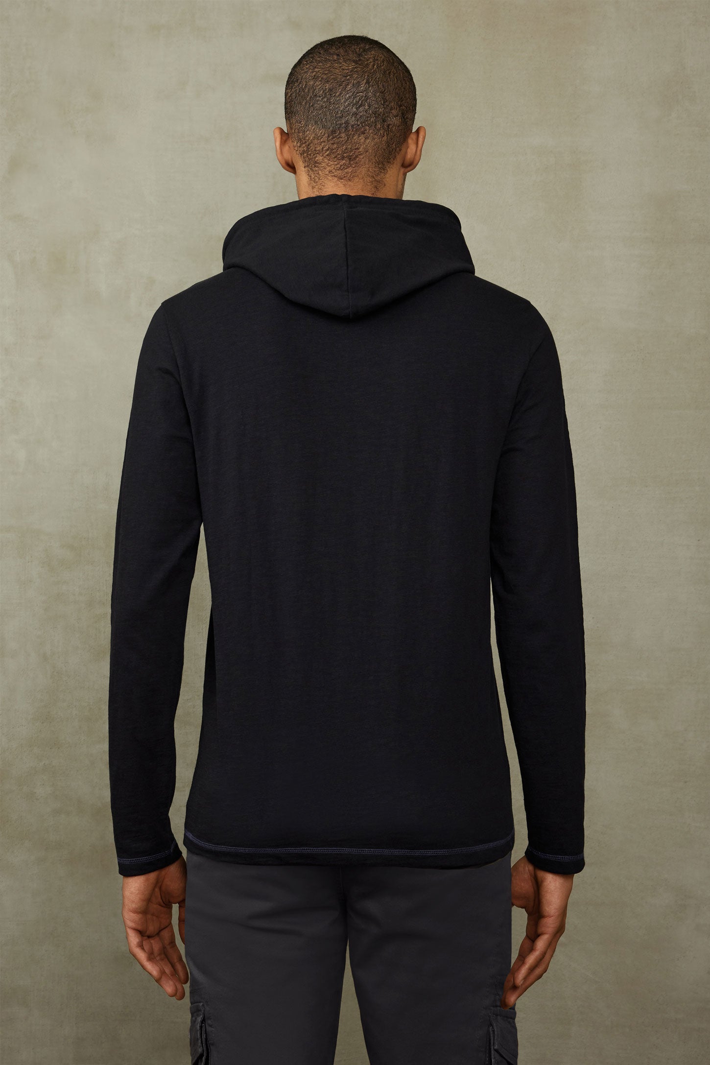 Chandail à capuchon en coton - Homme && NOIR