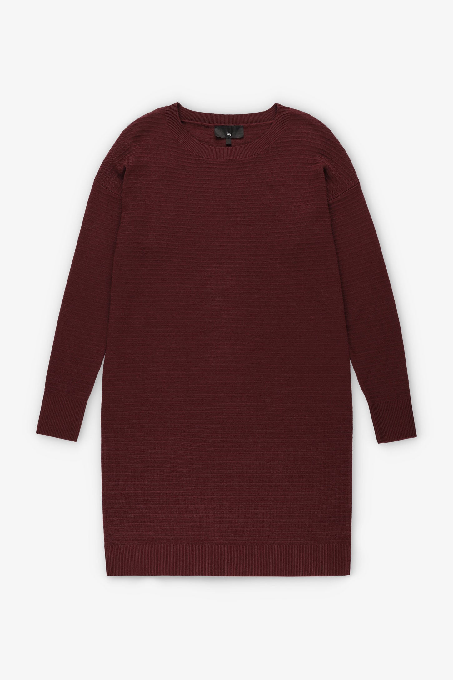 Robe manches longues en tricot Ottoman - Femme && BOURGOGNE