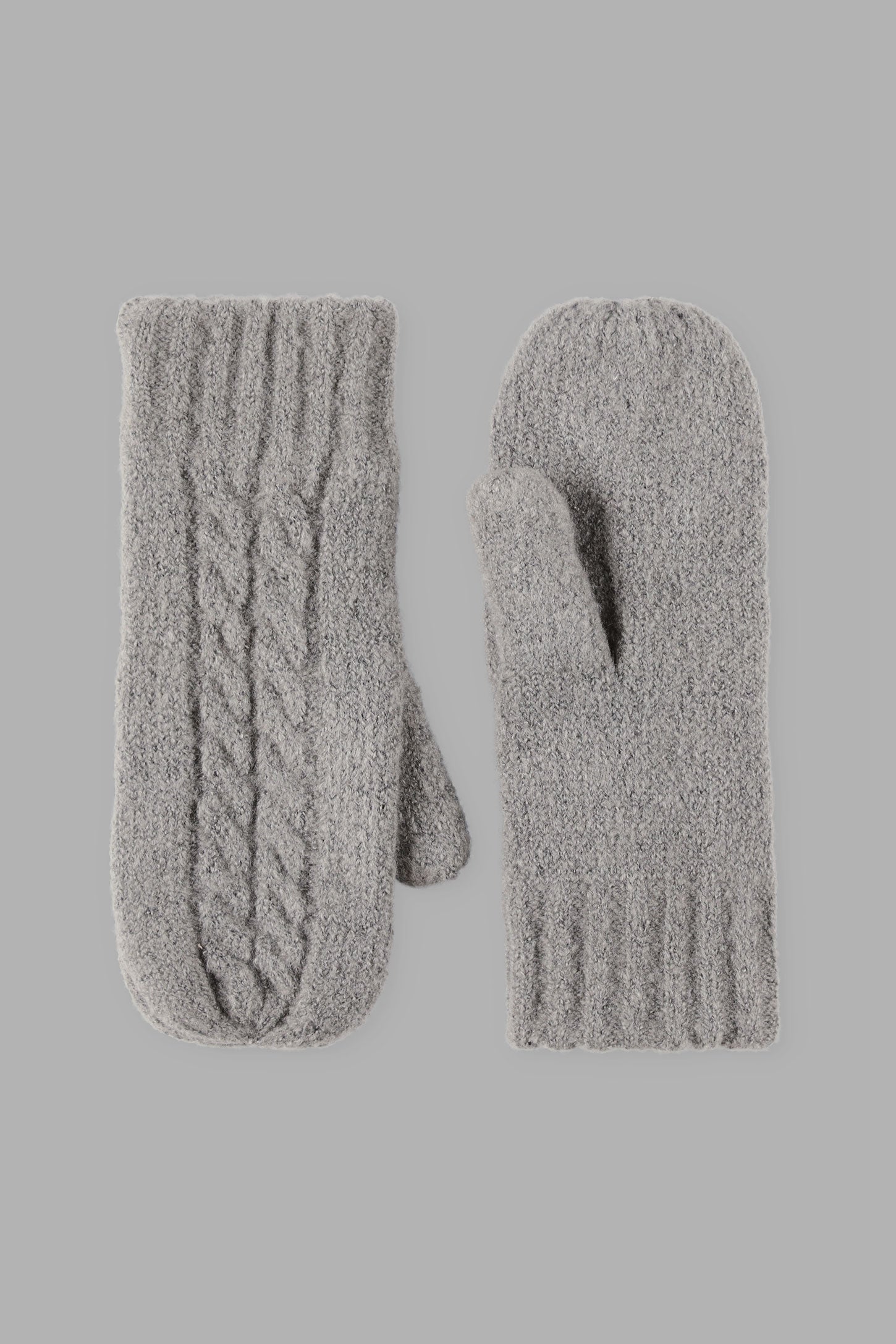 Mitaines en tricot pelucheux - Femme && GRIS