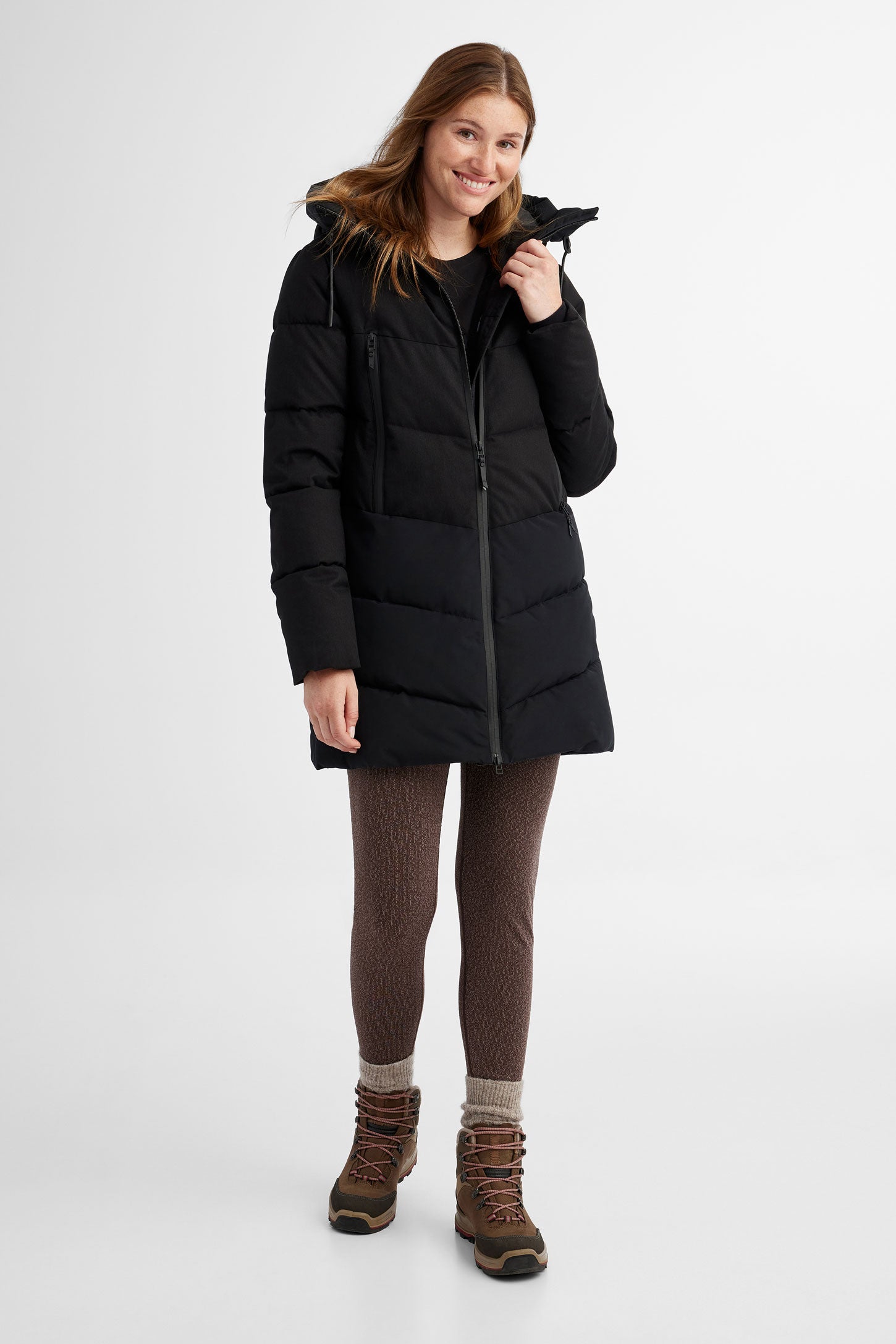 Manteau D'Hiver Matelassé Femme Khujo Aribay 6 - Longueur Genou - Col Montant - Style Urbain Sportif - 3