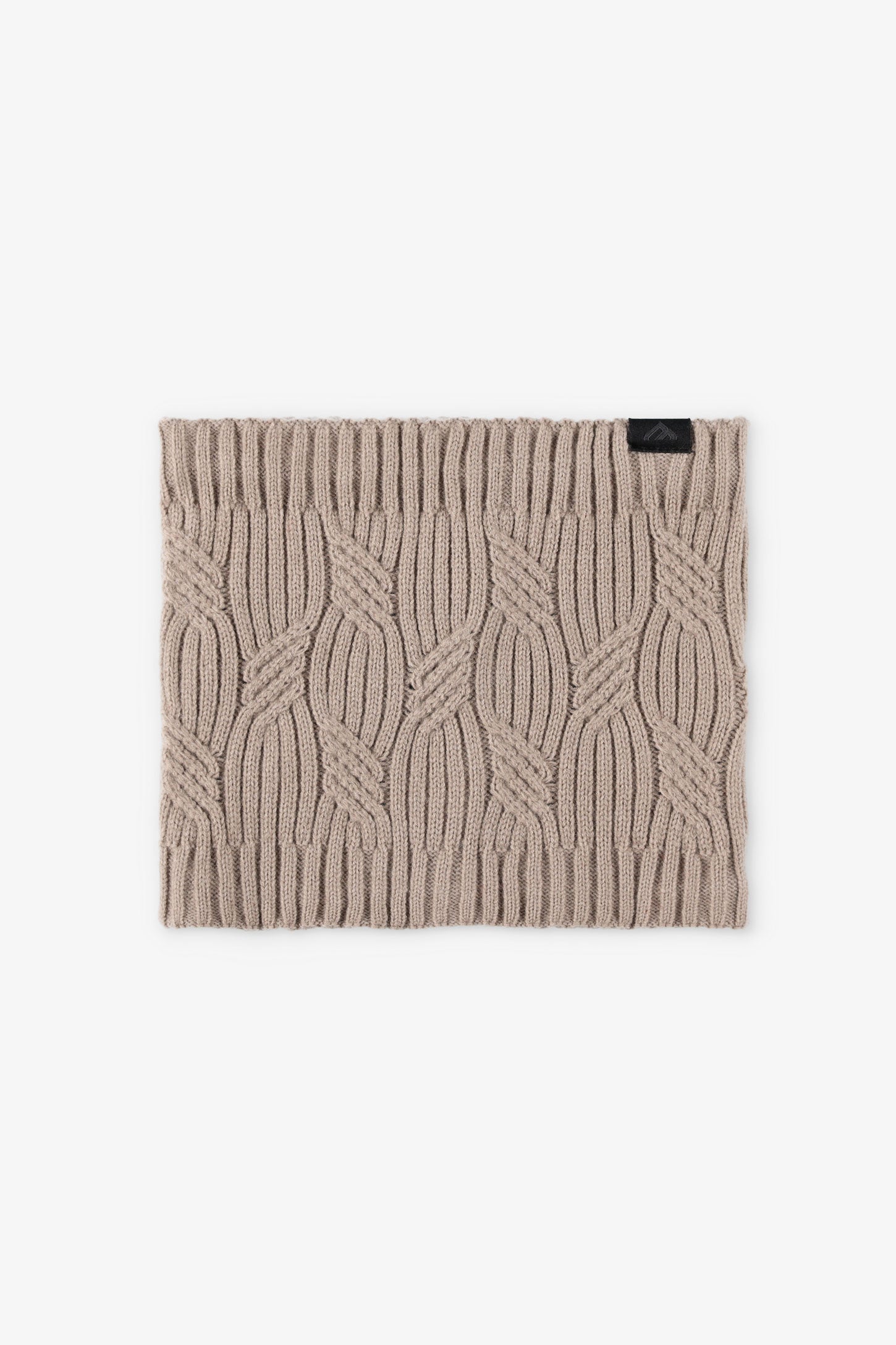 Cache-cou en tricot câble doublé BM - Femme && TAUPE