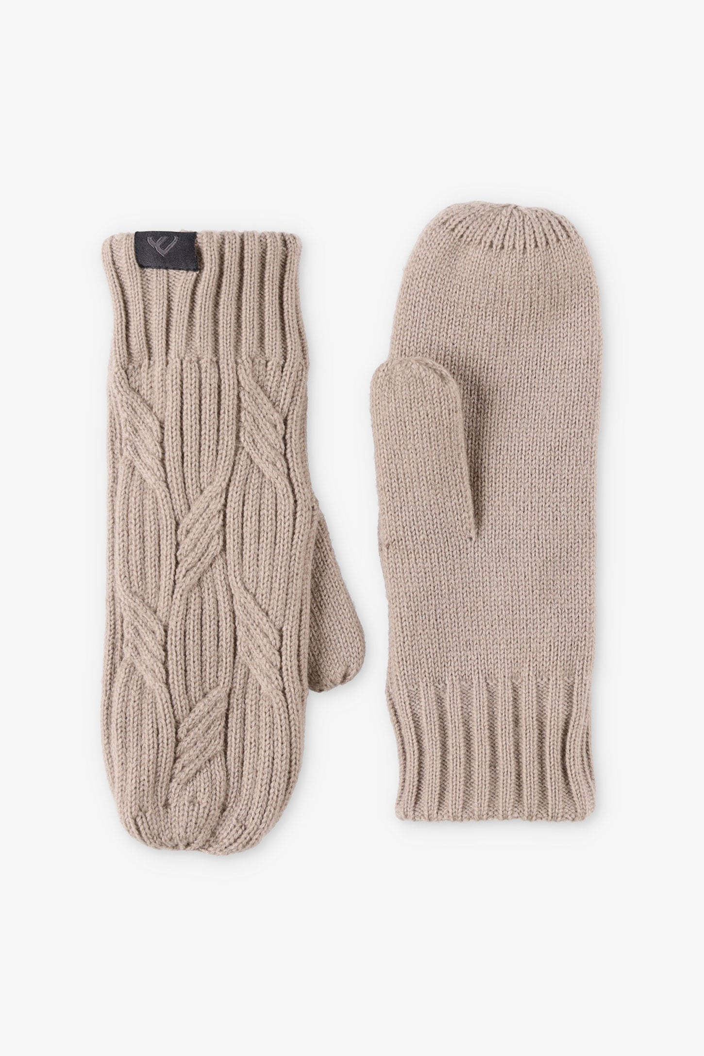 Mitaines en tricot câble doublées BM - Femme && TAUPE
