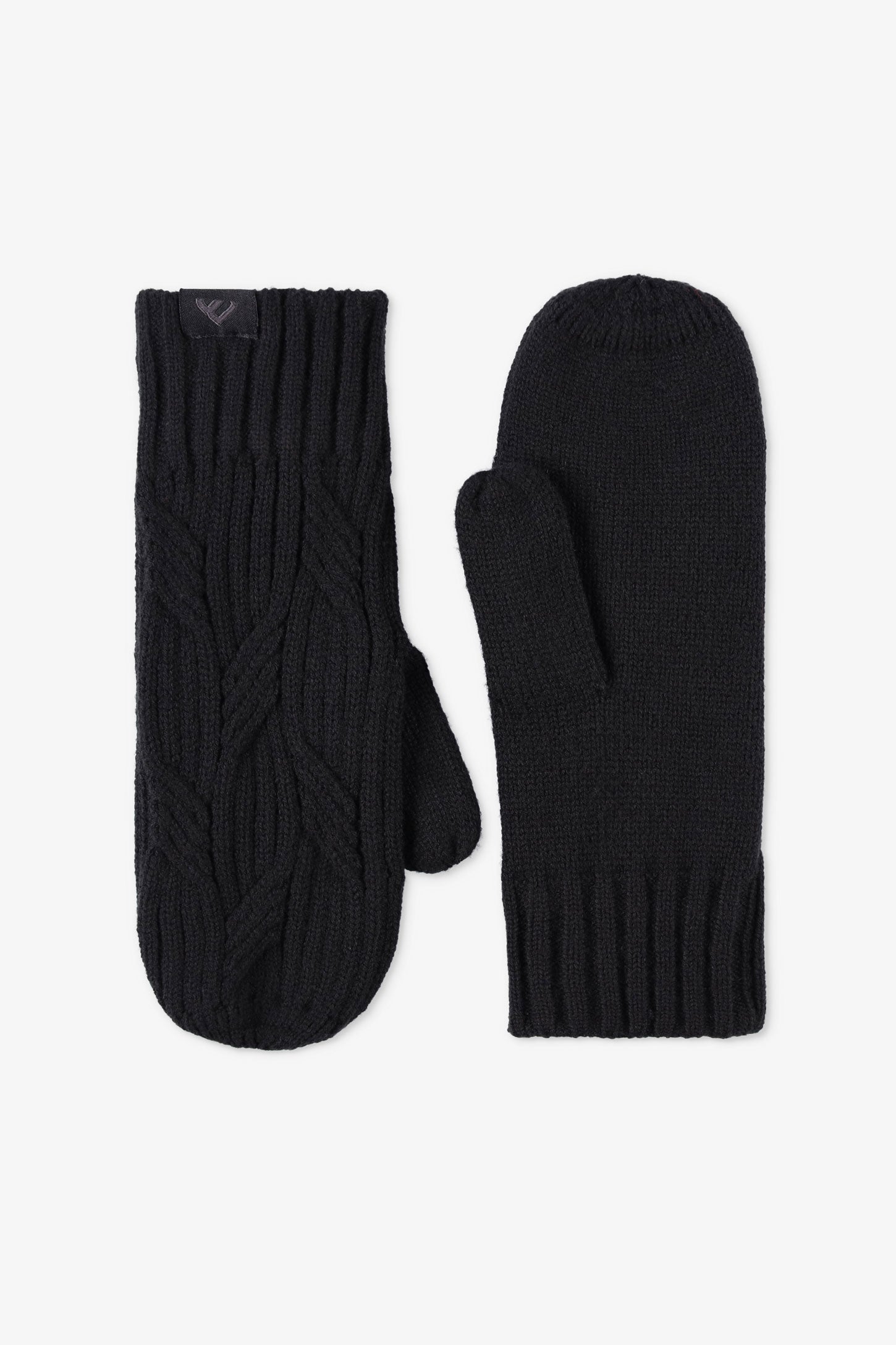 Mitaines en tricot câble doublées BM - Femme && NOIR