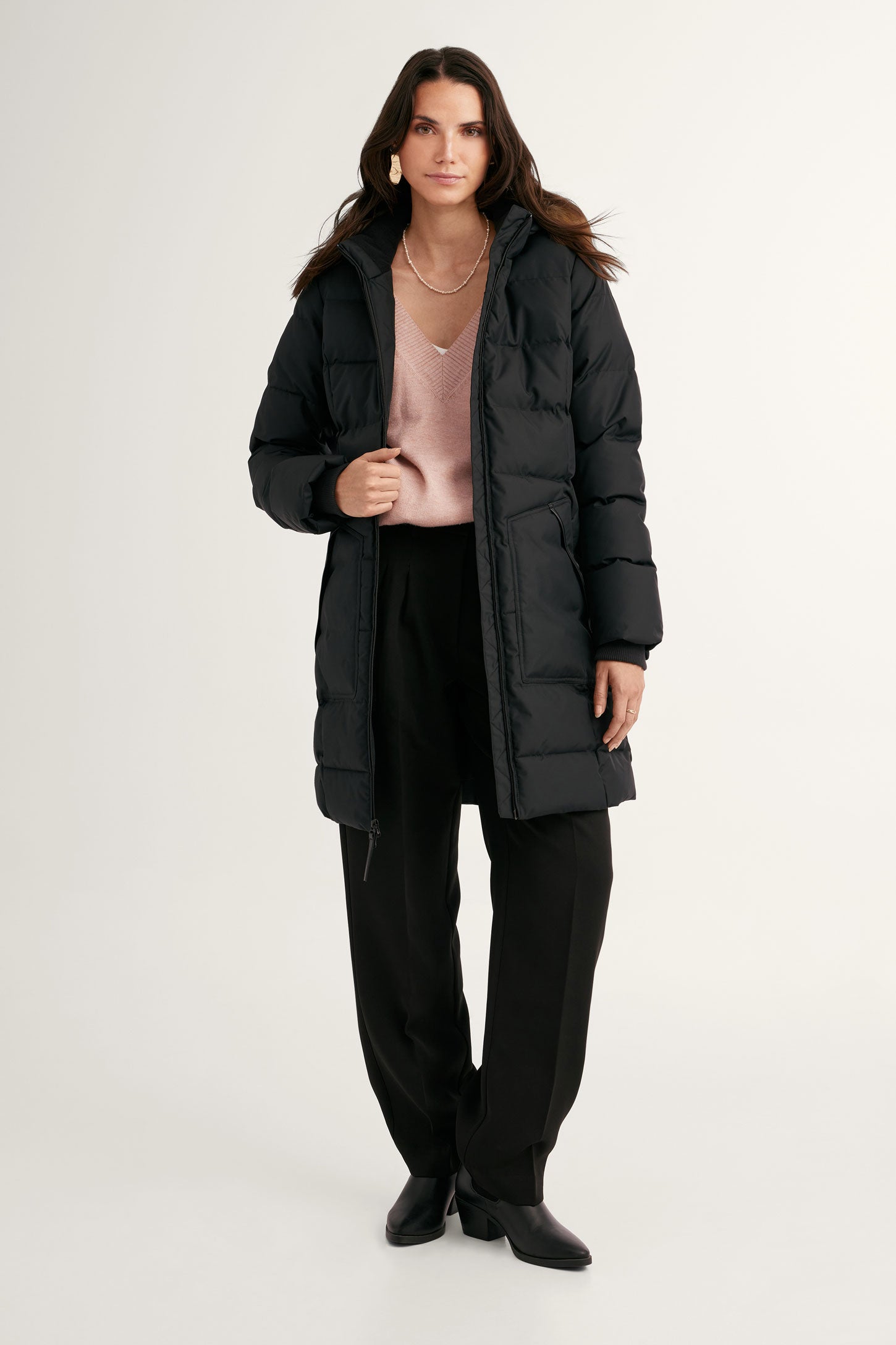 Manteau d hiver mi long matelass Femme