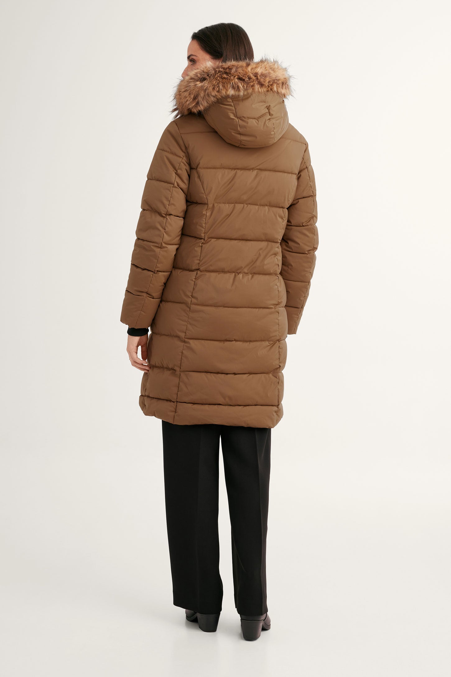 Manteau d'hiver long matelassé - Femme && CHAMEAU