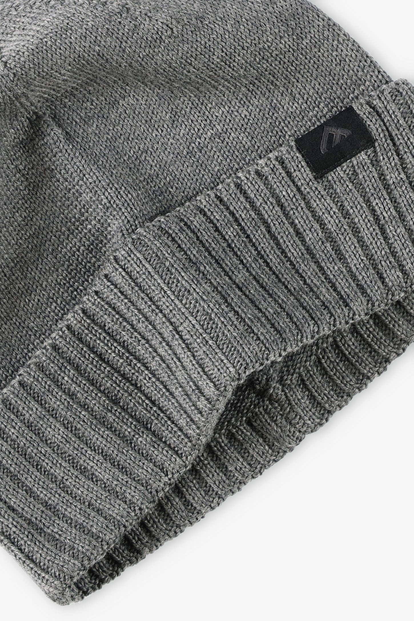 Tuque à revers en Mérino BM - Homme && GRIS