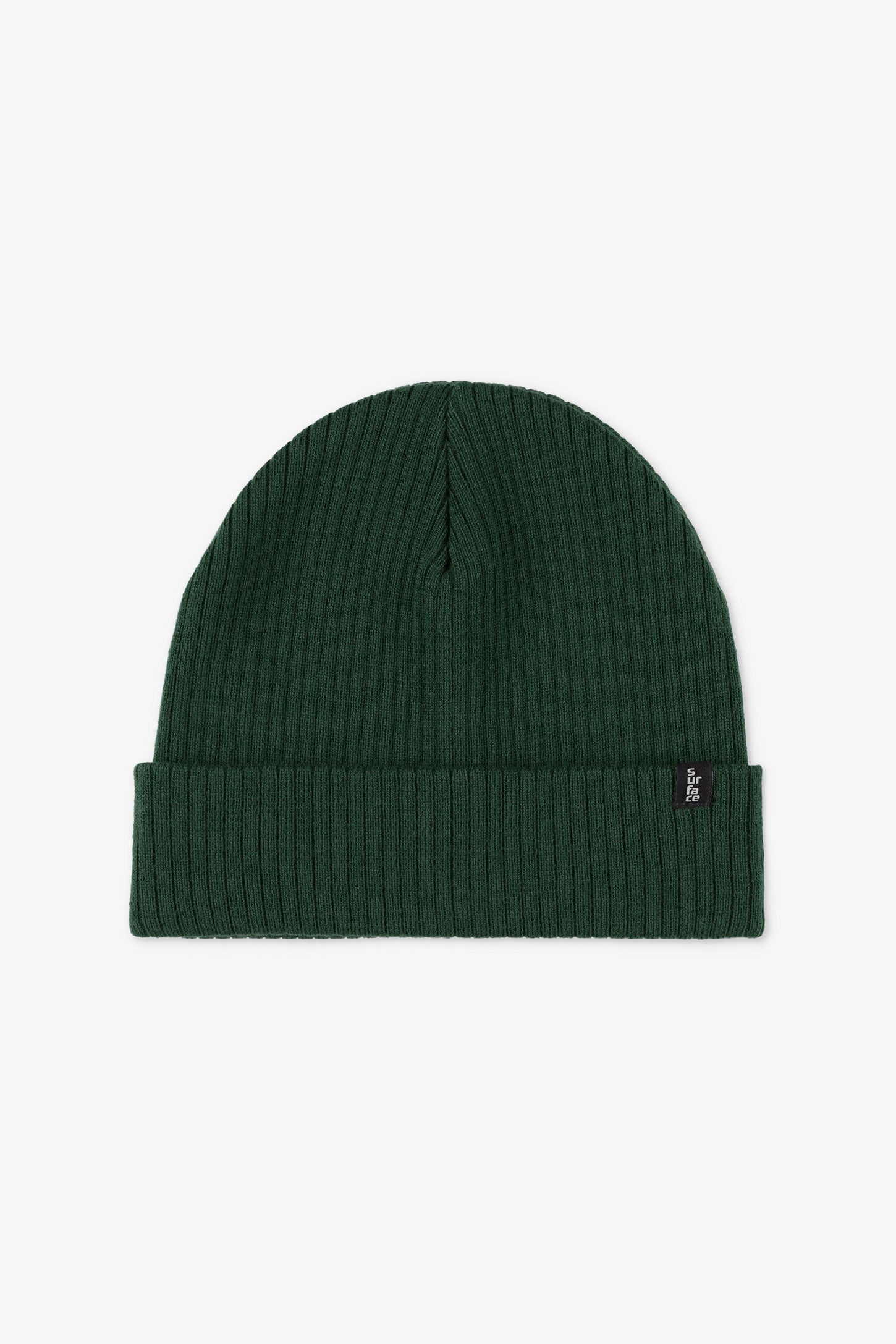 Tuque à revers en tricot côtelé - Homme && VERT