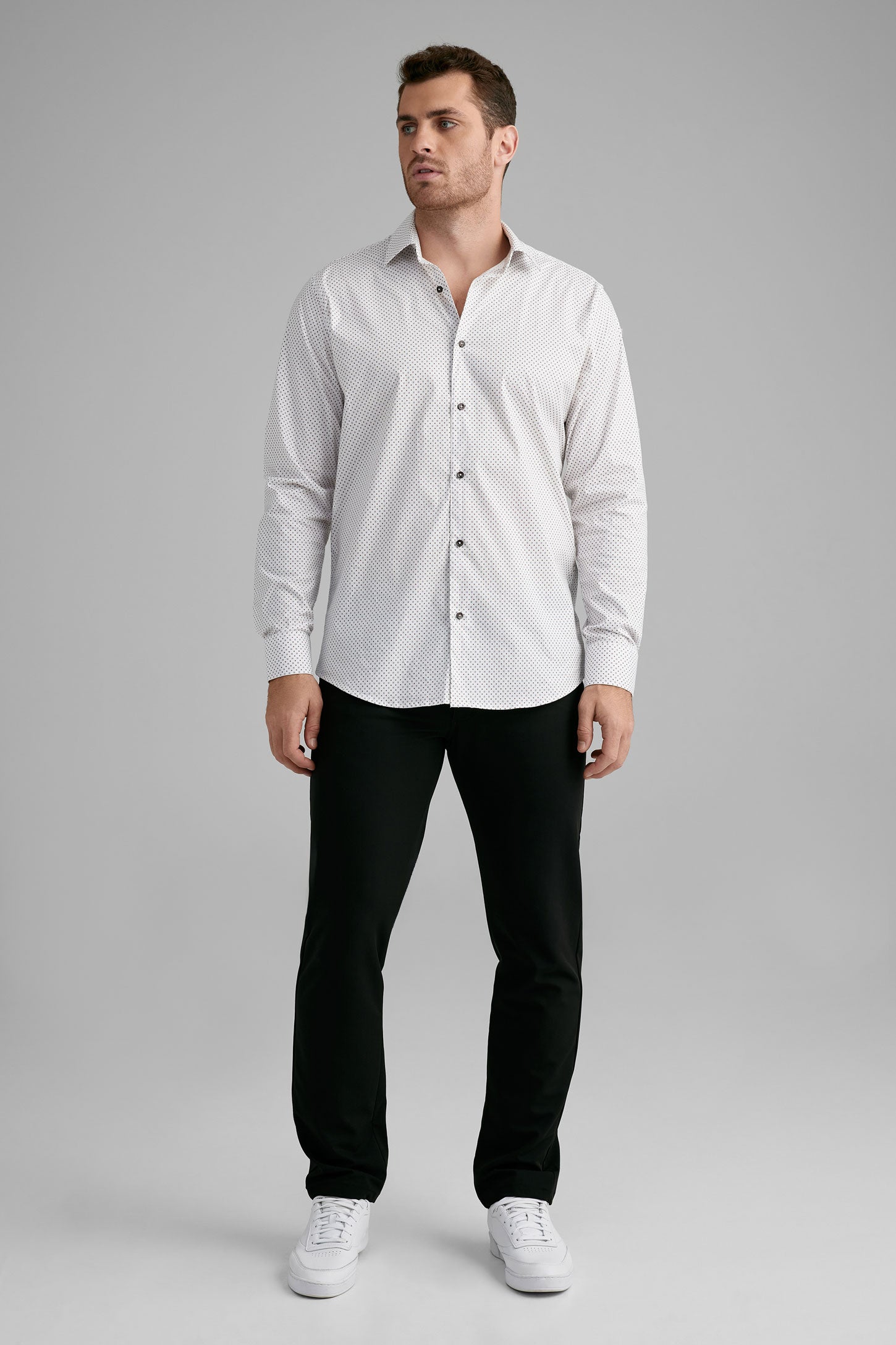 Chemise coupe ajustée en coton - Homme && BLANC