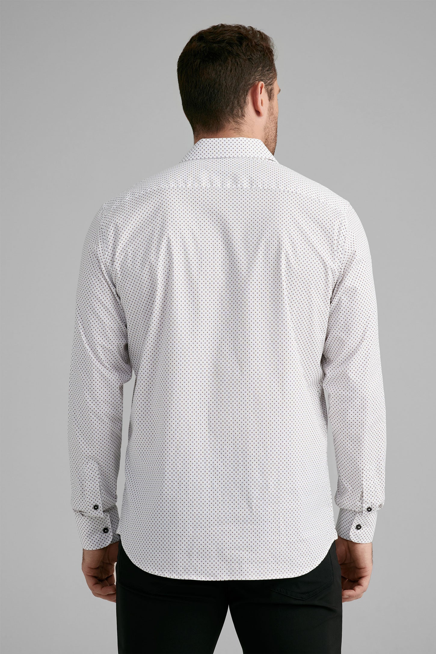 Chemise coupe ajustée en coton - Homme && BLANC