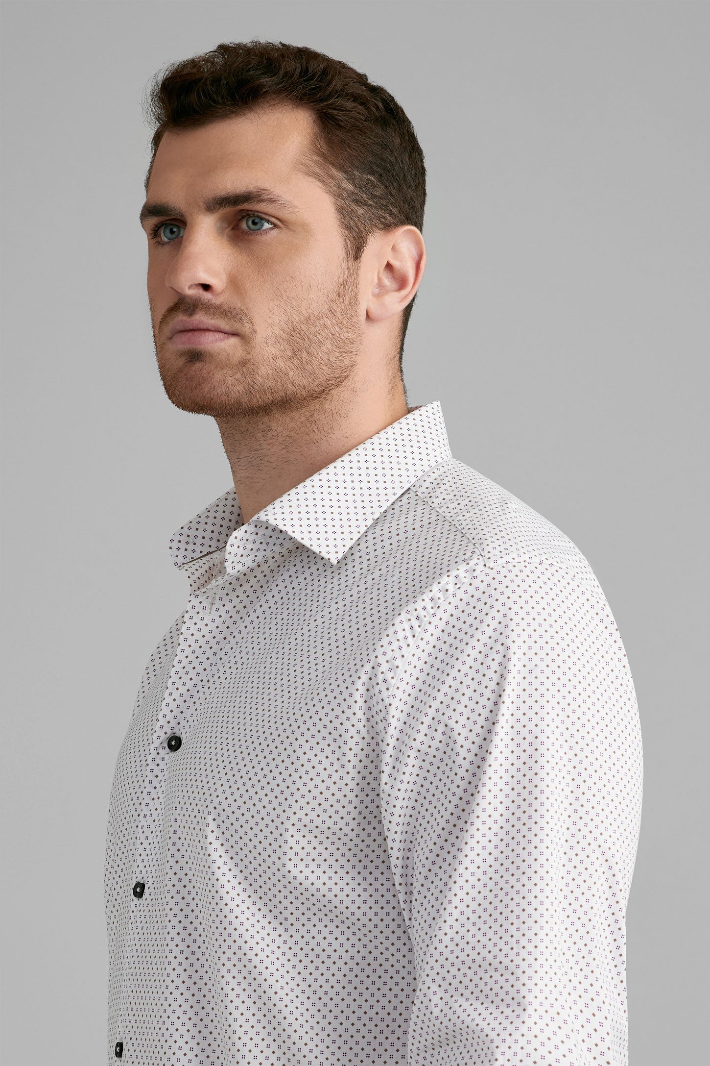 Chemise coupe ajustée en coton - Homme && BLANC