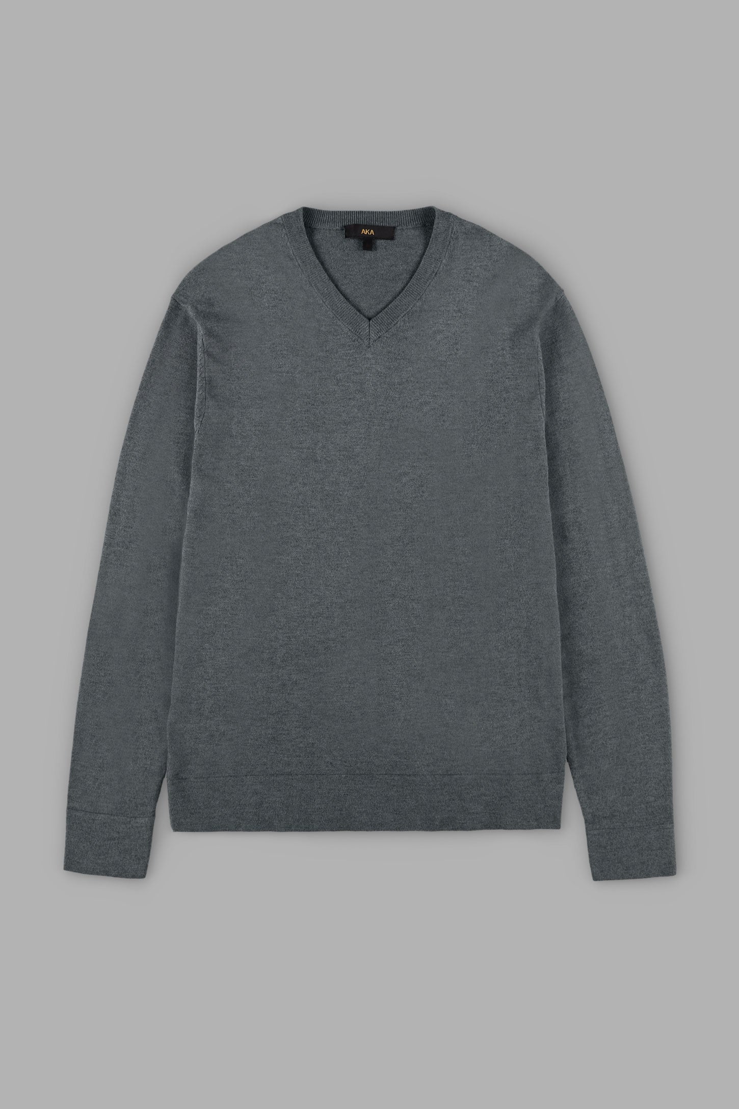 Chandail col en V en tricot - Homme && GRIS FONCE