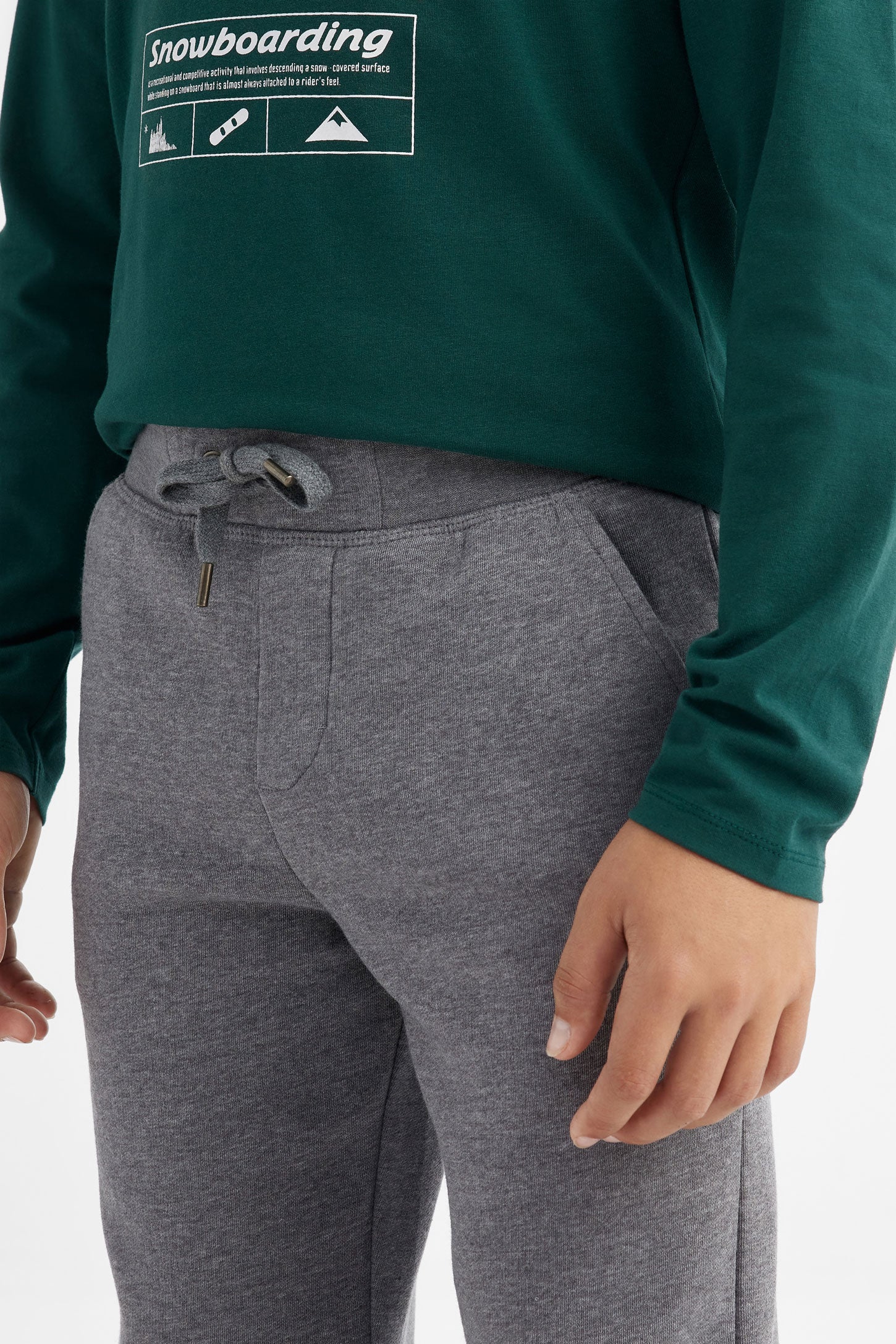 Pantalon jogger ouaté, Chalet - Ado garçon && GRIS