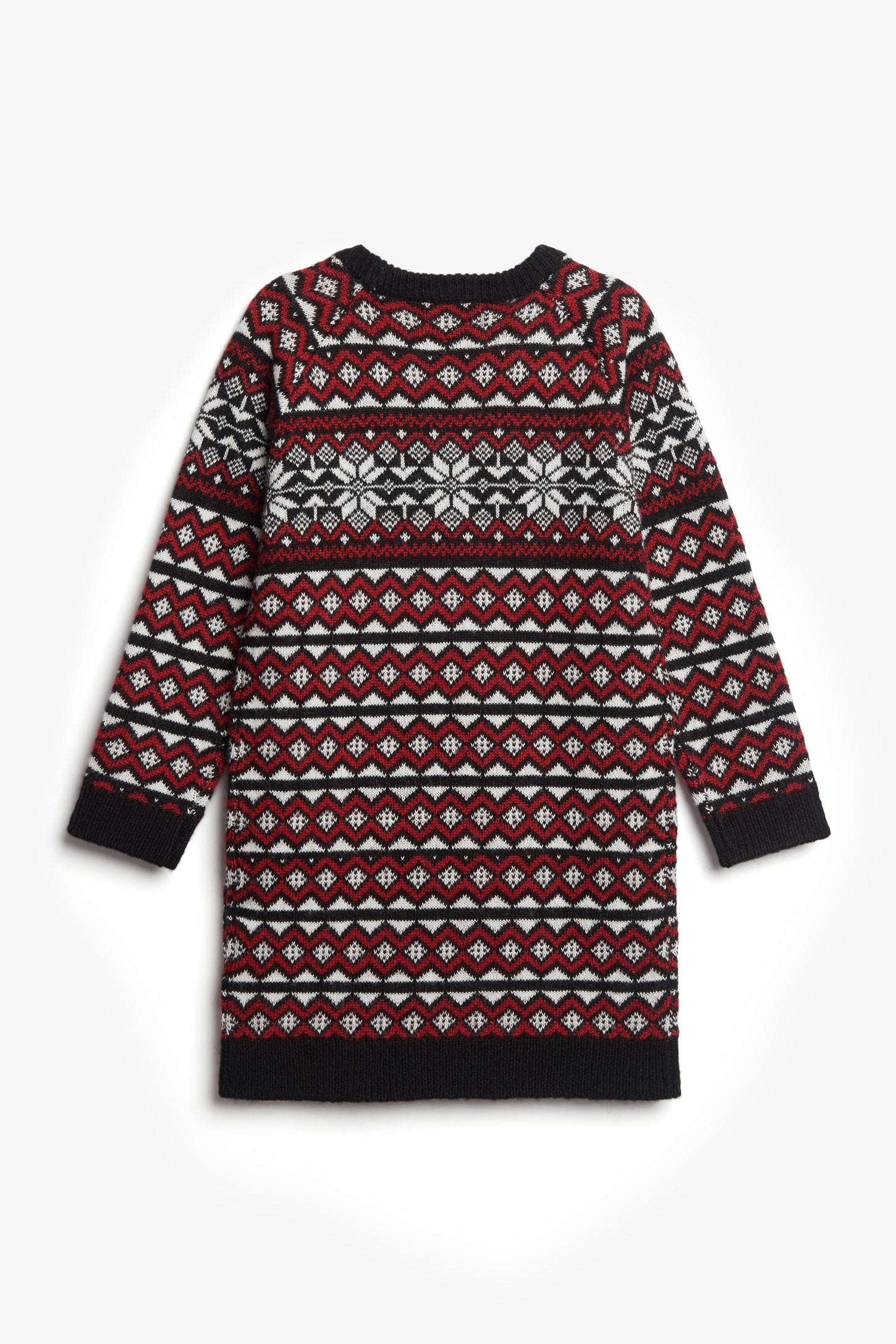 Robe en tricot motif hivernal, Chalet - Enfant fille && NOIR/MULTI