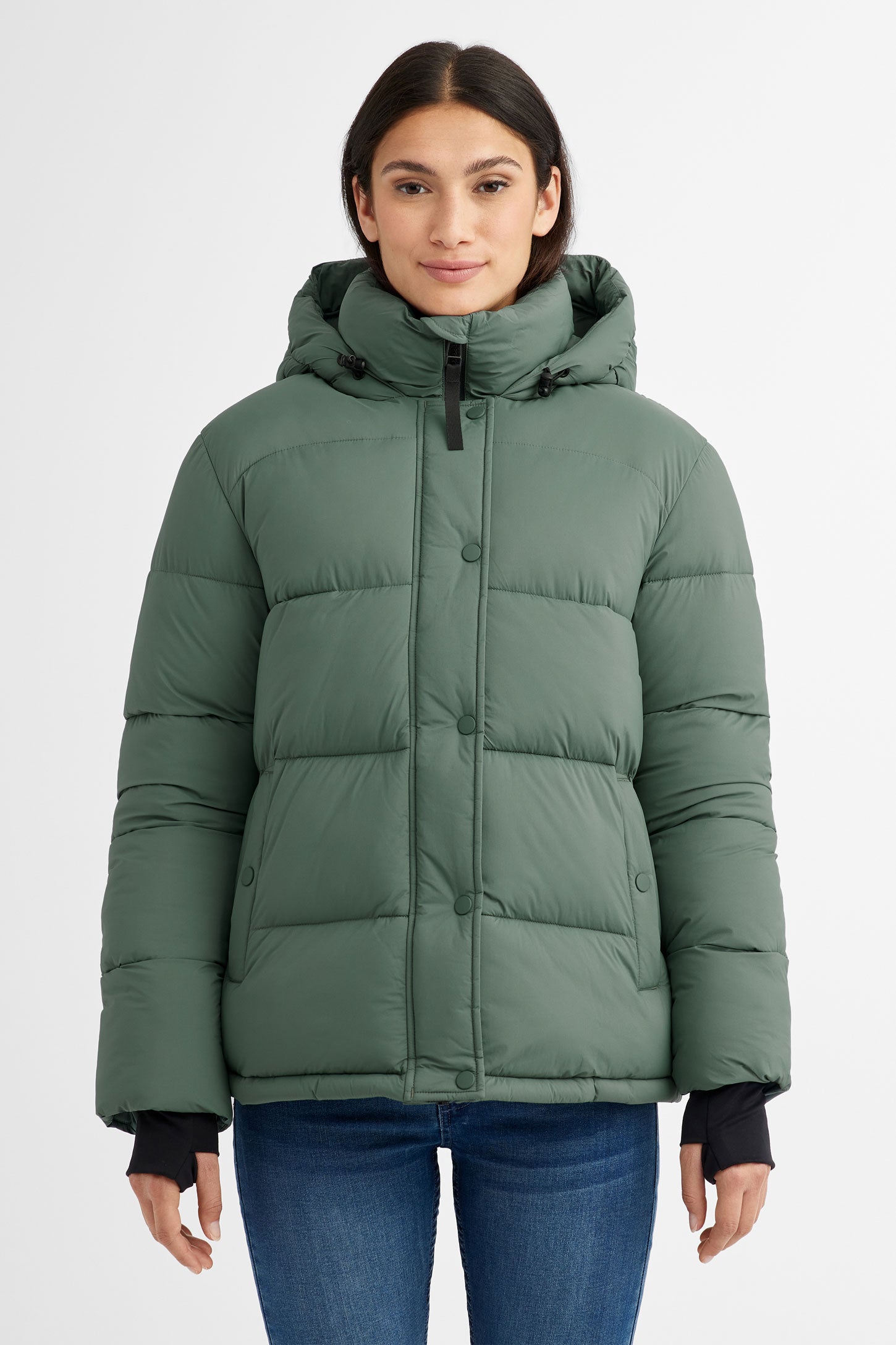 Manteau d hiver Puffer court en Ripstop Femme