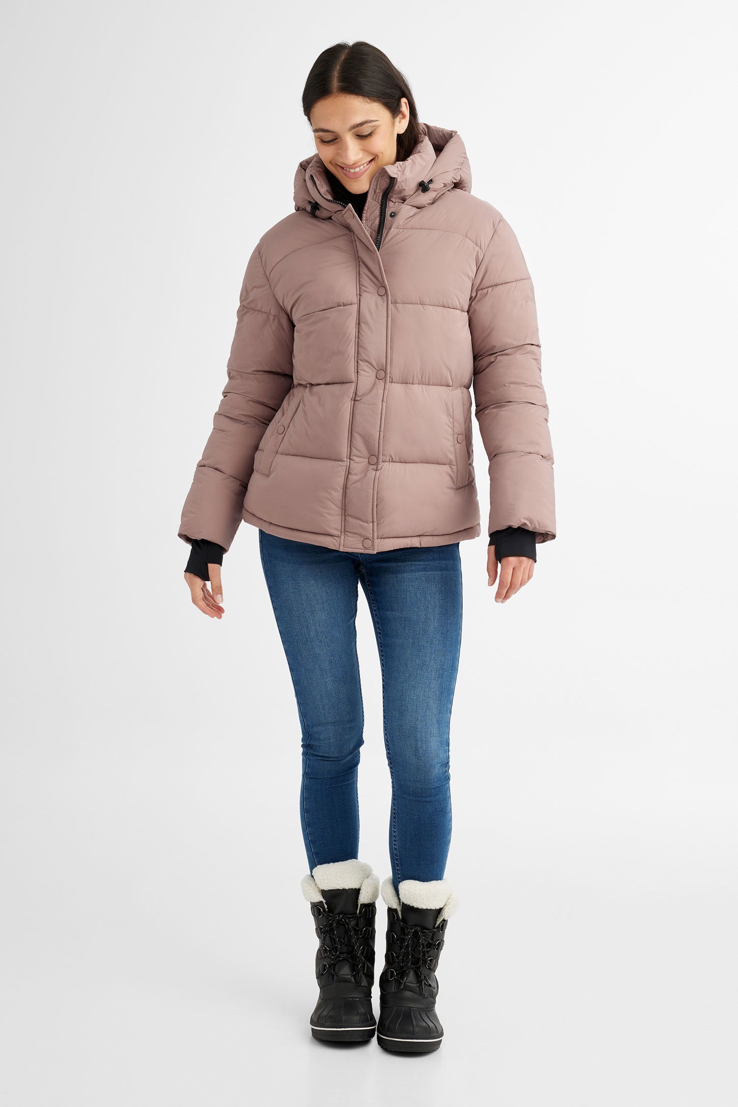 Manteau d'hiver ''Puffer'' court en Ripstop - Femme && ROSE