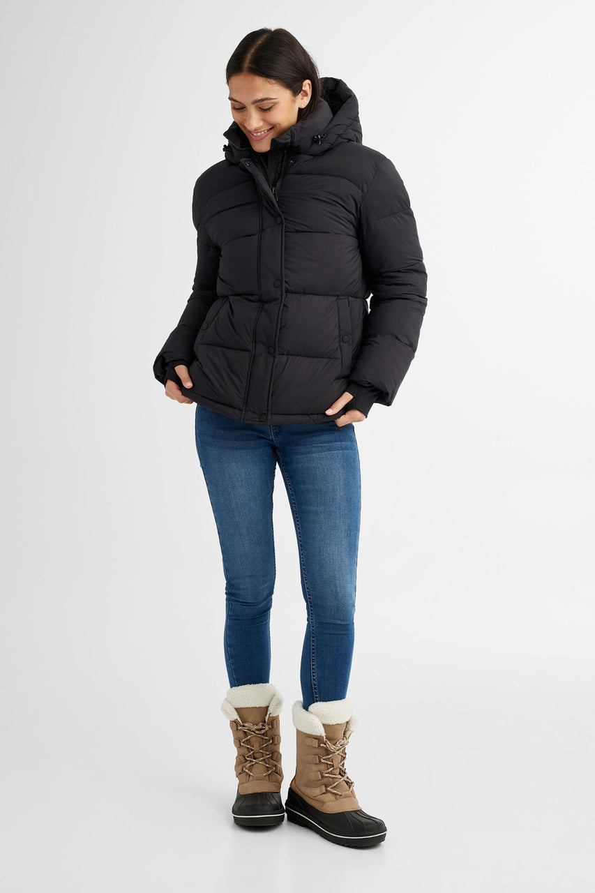 Short Puffer winter coat in Ripstop - Women