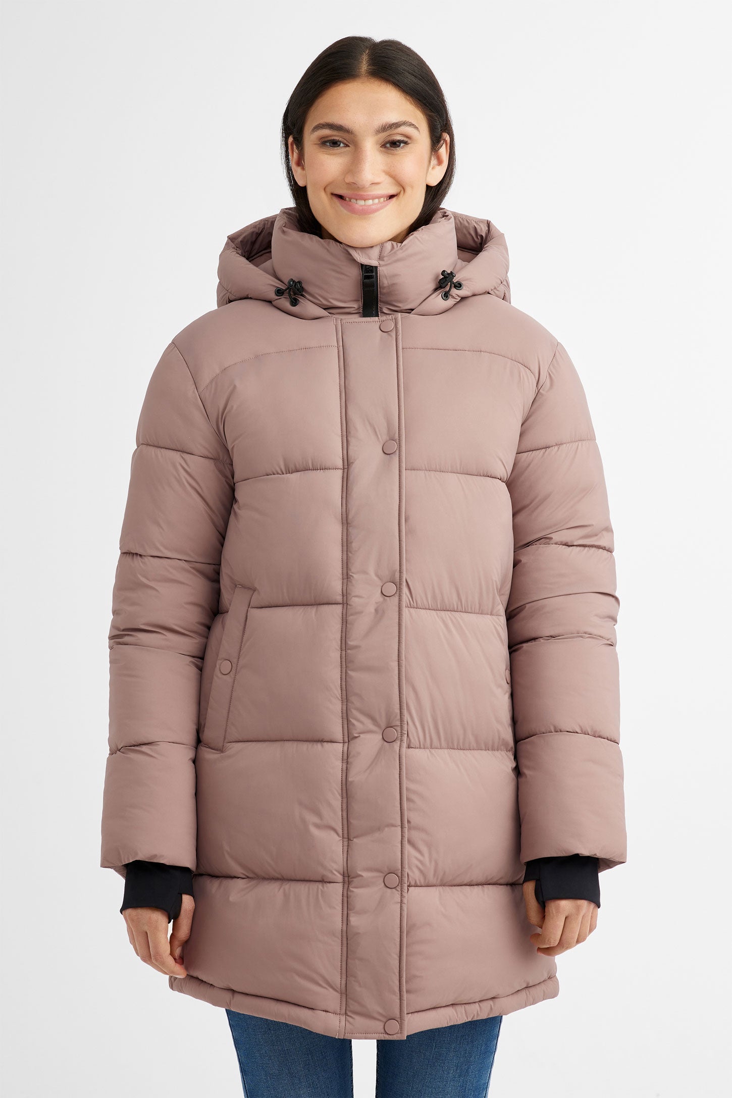 Manteau d'hiver ''Puffer'' mi-long en Ripstop - Femme && ROSE