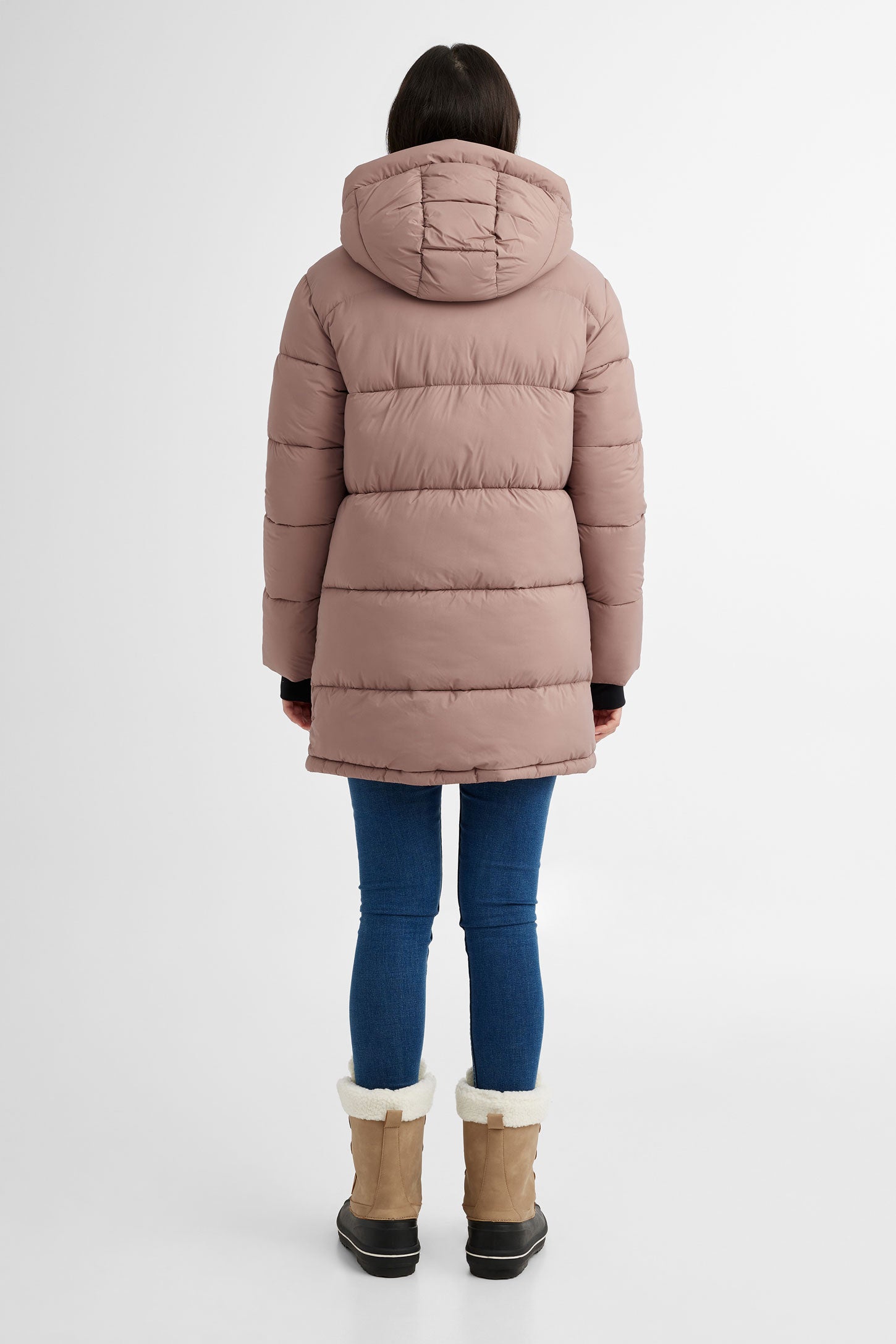 Manteau d'hiver ''Puffer'' mi-long en Ripstop - Femme && ROSE