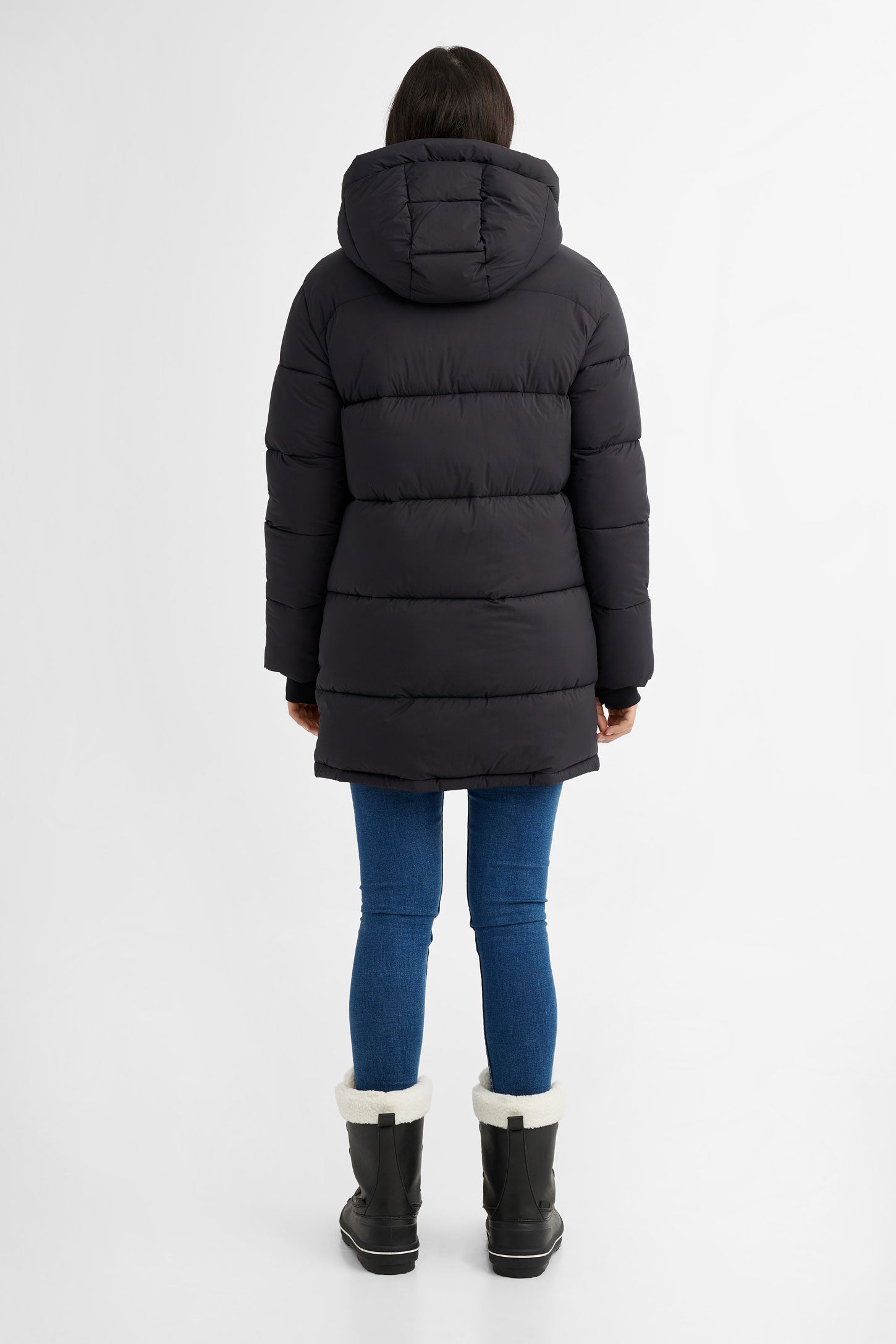 Manteau d'hiver ''Puffer'' mi-long en Ripstop - Femme && NOIR