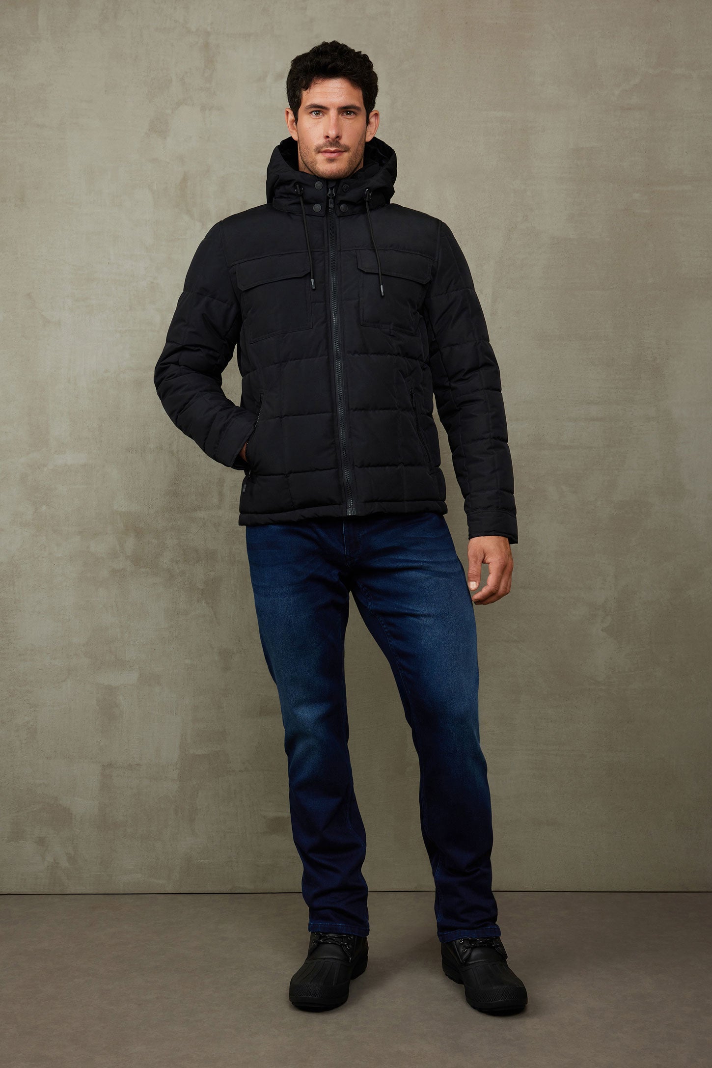 Manteau d'hiver matelassé - Homme && NOIR