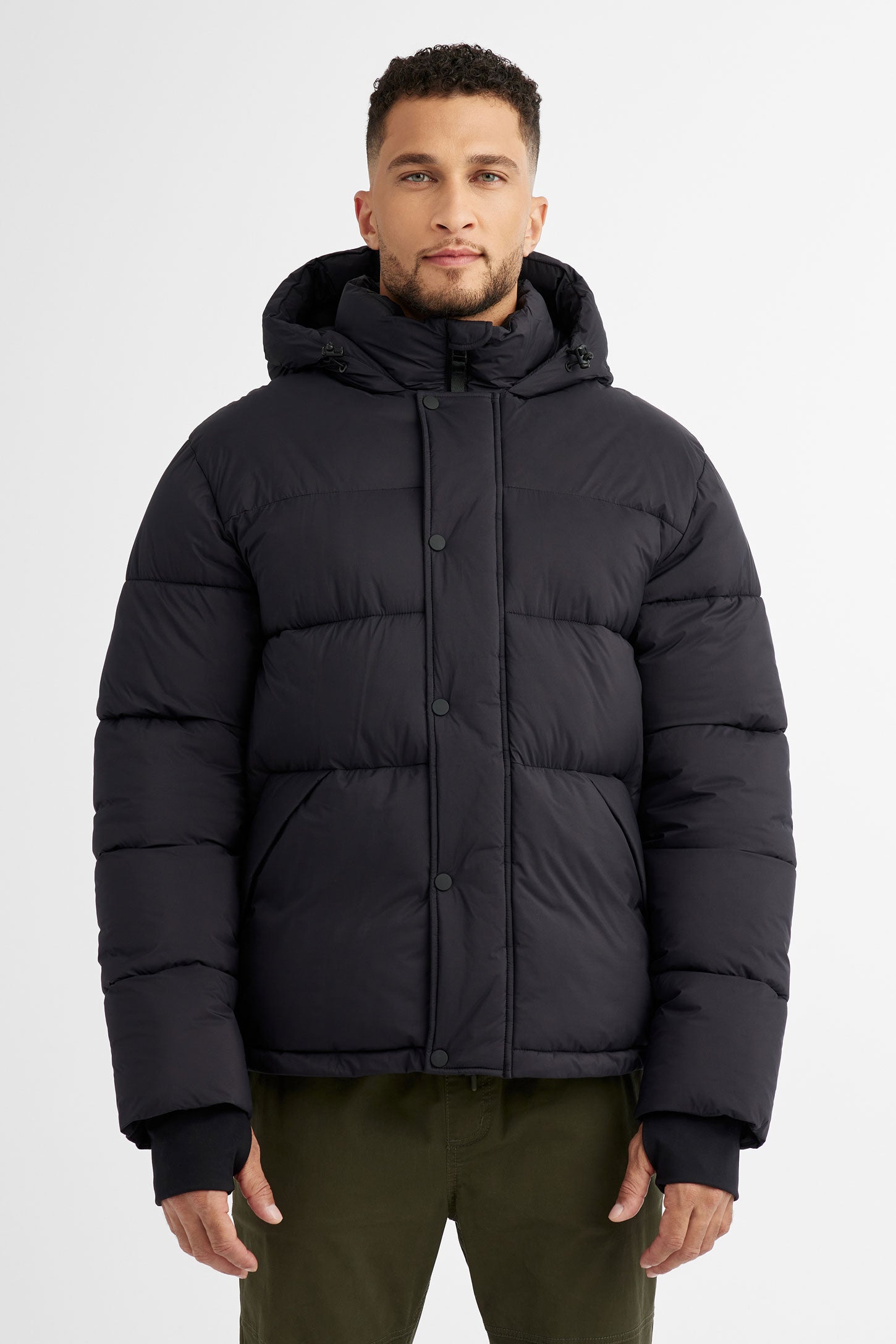 Manteau d'hiver ''Puffer'' court en Ripstop - Homme && NOIR