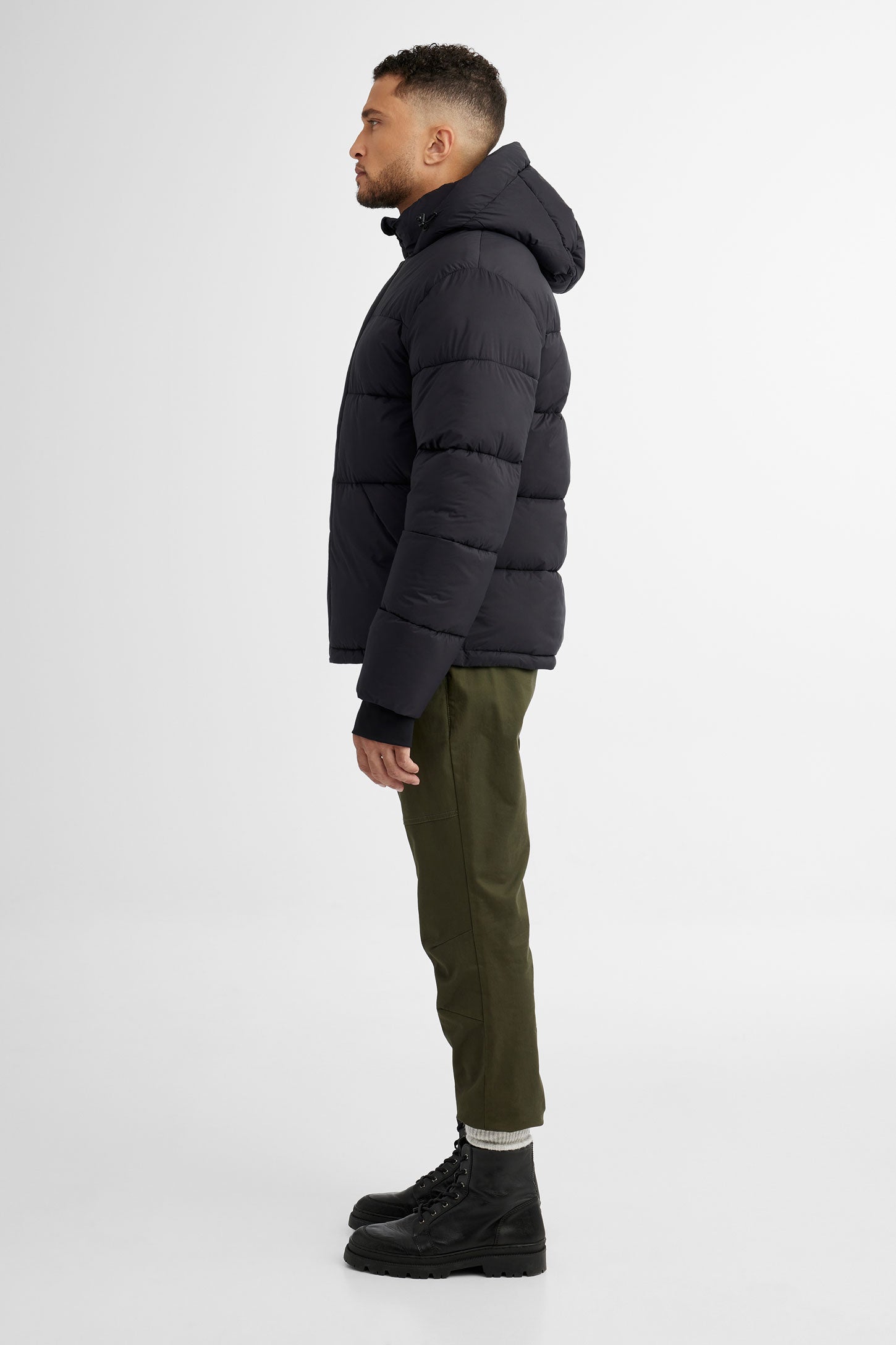 Manteau d'hiver ''Puffer'' court en Ripstop - Homme && NOIR