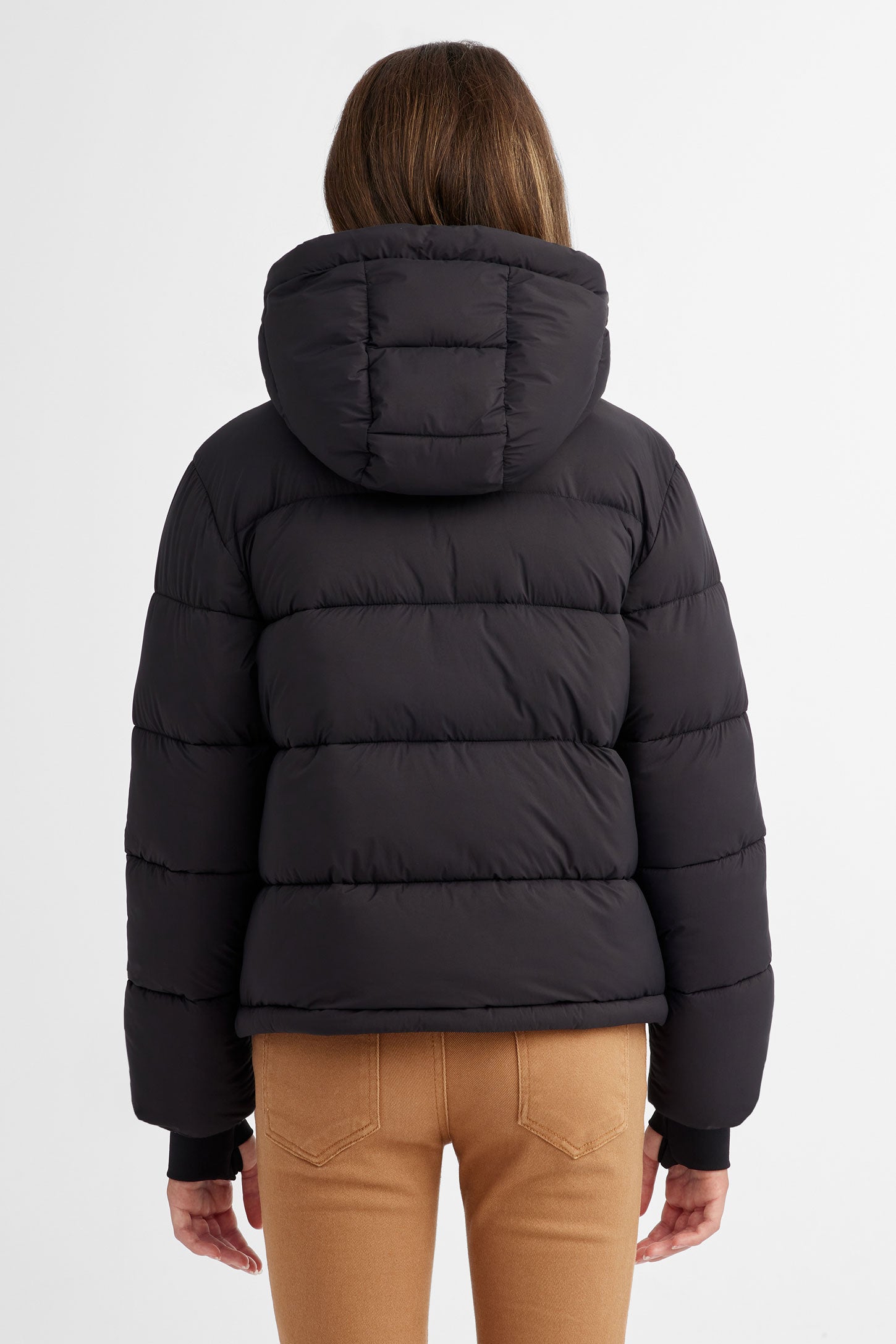 Manteau d'hiver ''Puffer'' court en Ripstop - Ado fille && NOIR