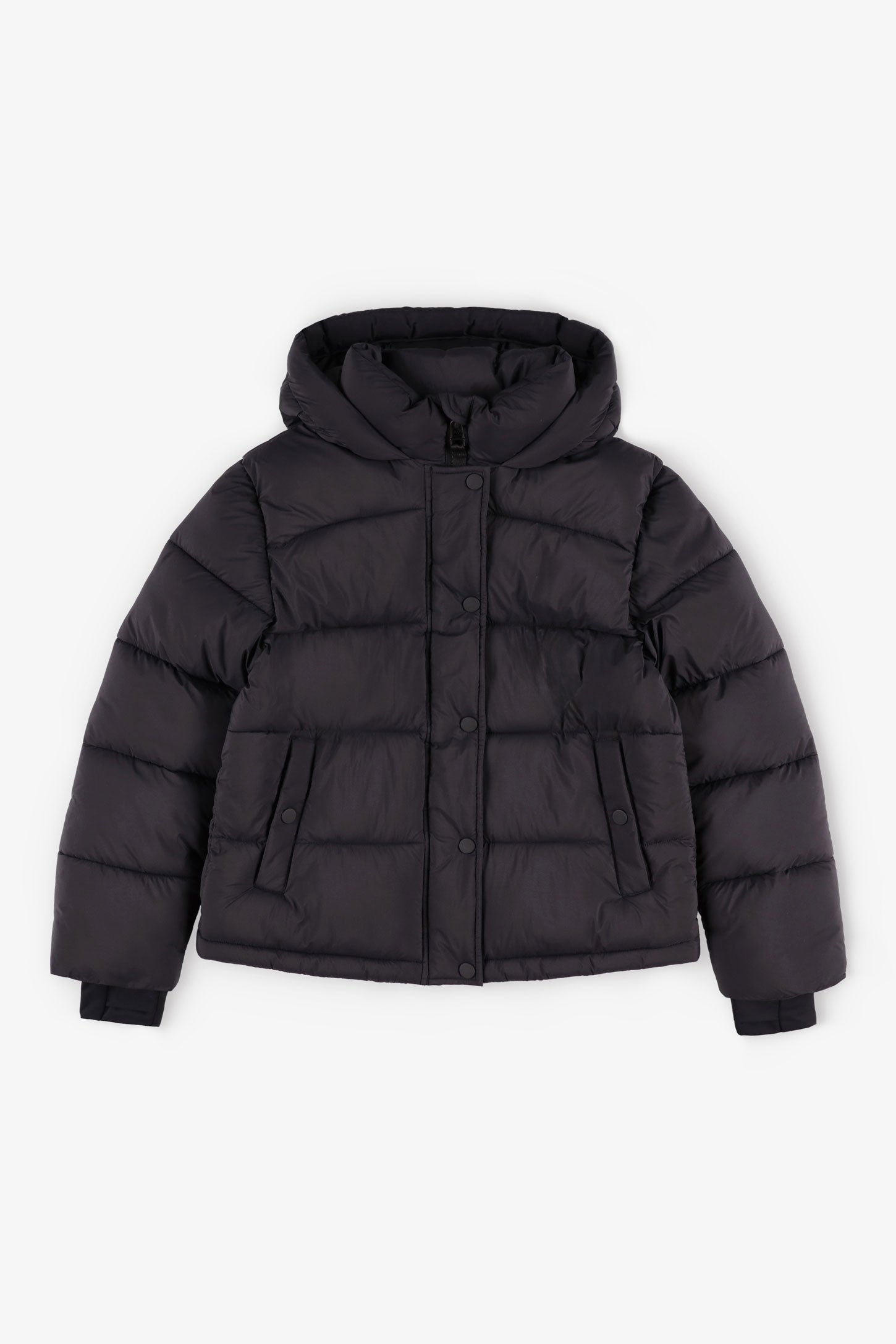 Manteau d'hiver ''Puffer'' court en Ripstop - Ado fille && NOIR