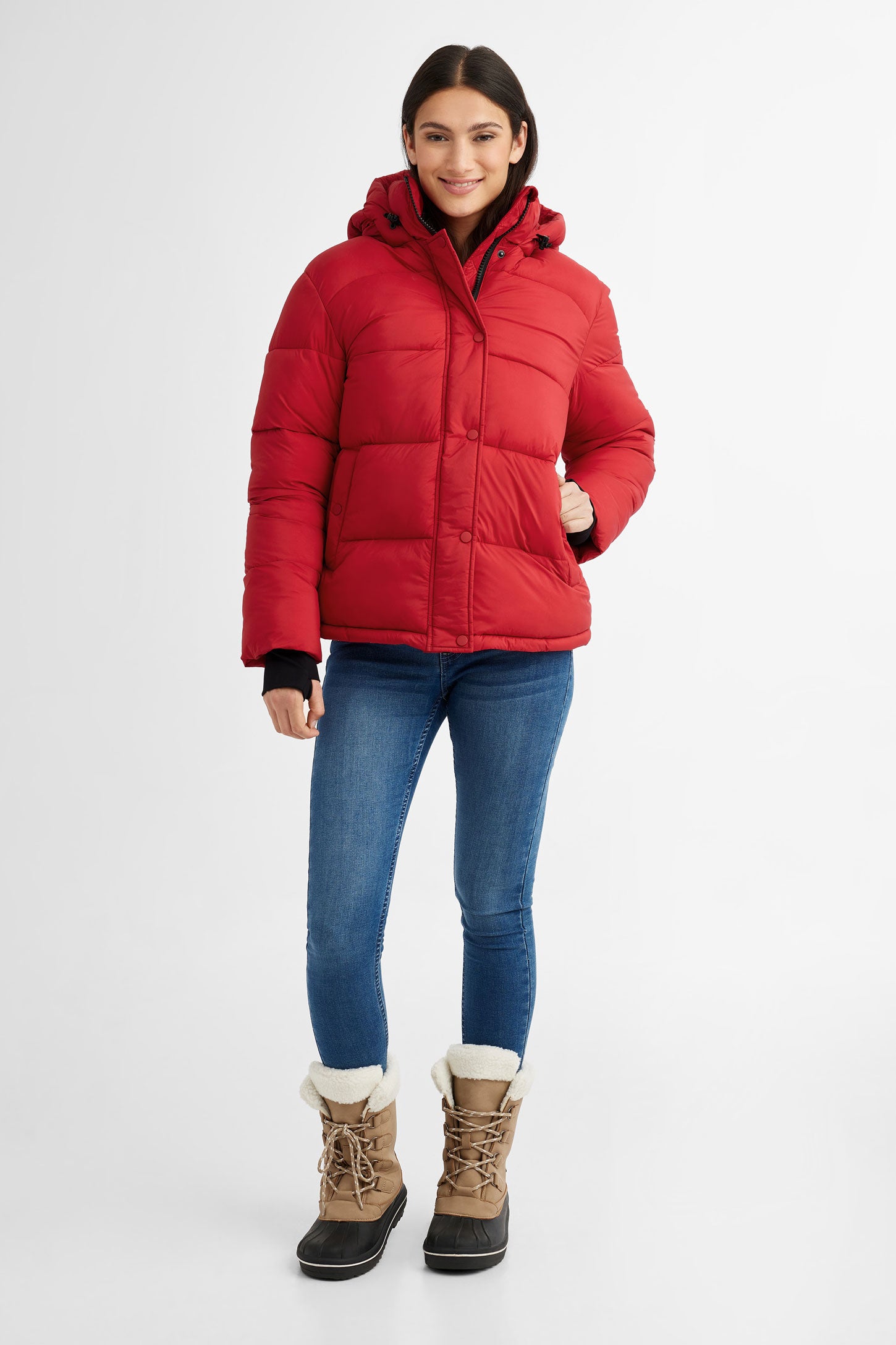 Manteau d hiver Puffer court en Ripstop Femme