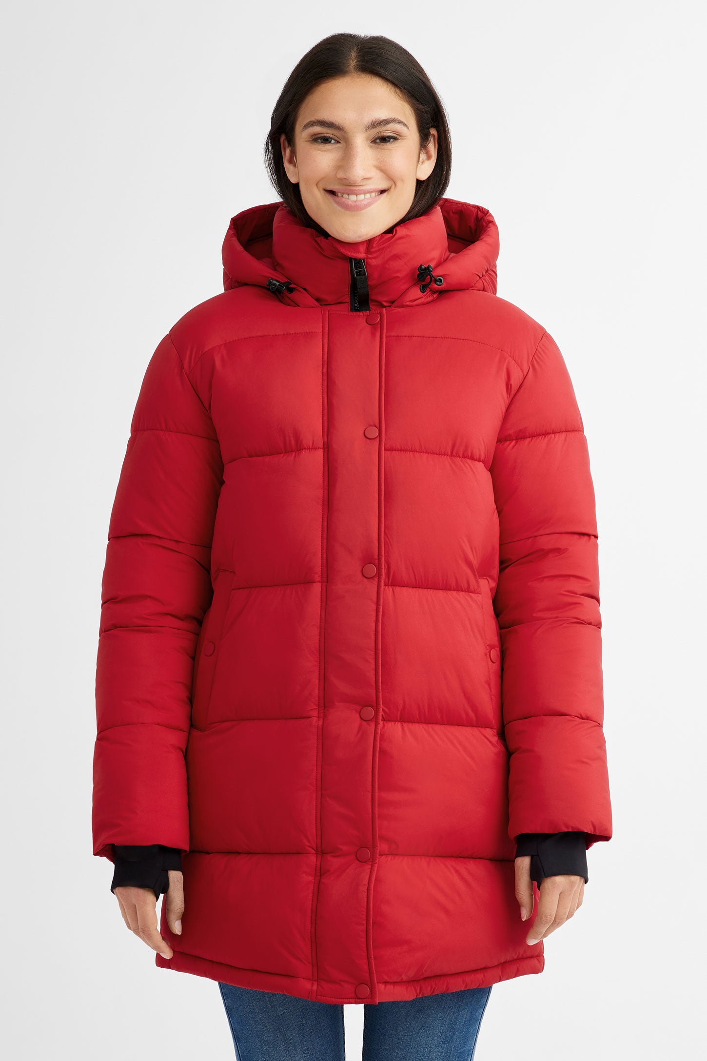 Manteau d hiver Puffer mi long en Ripstop Femme