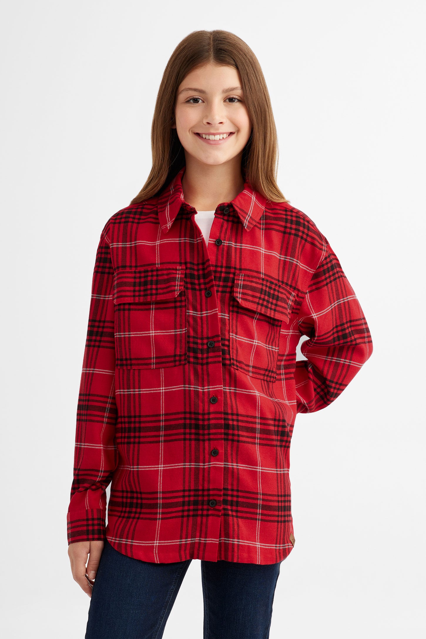 Arshiner Filles Chemise à Carreaux Enfants Automne-Hiver Shirts Manches Longues Confortables Tendance Décontractée Veste Pour Fille 6-7 Ans