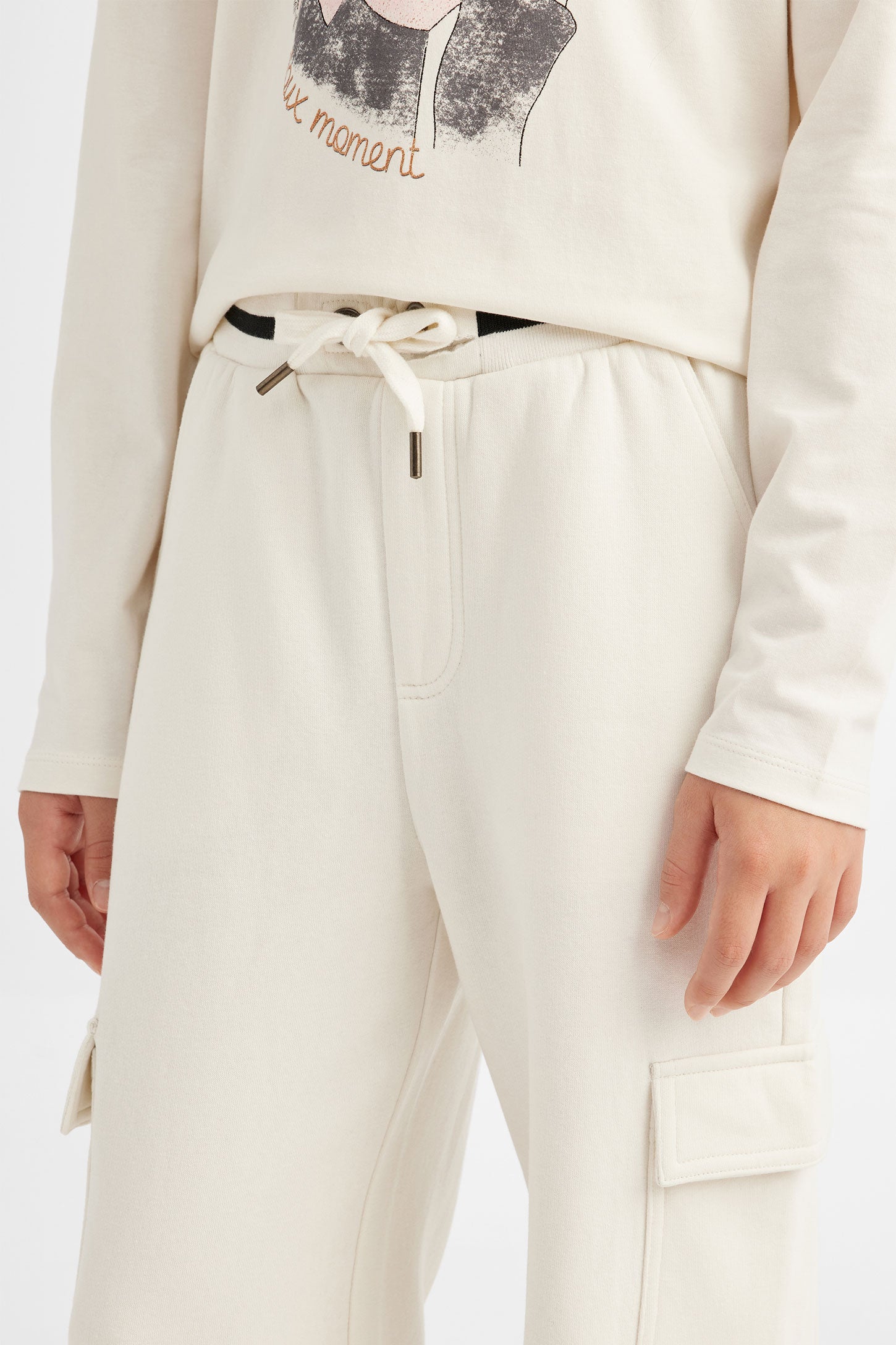 Pantalon cargo ouaté, Chalet - Ado fille && BLANC CASSÉ