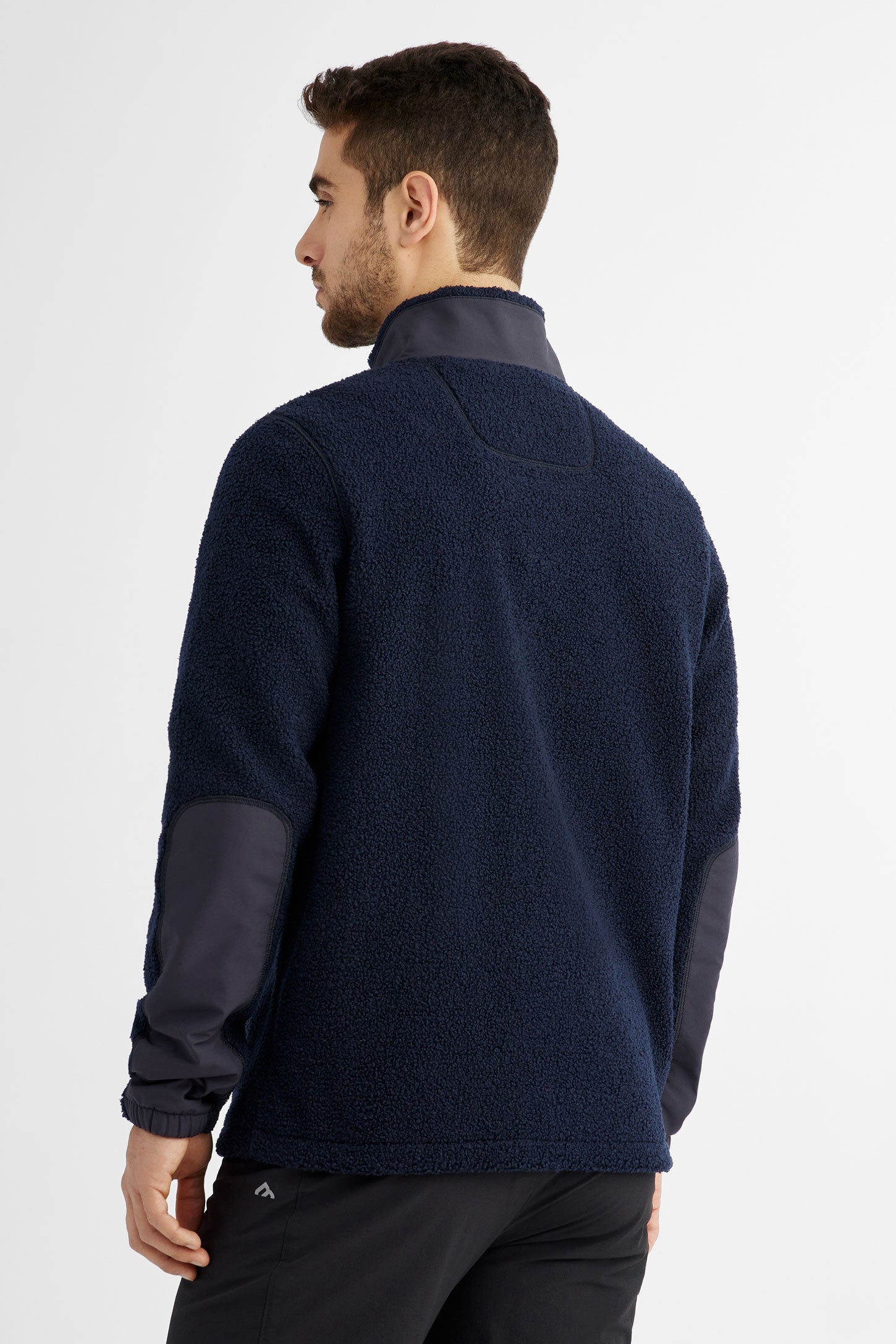 Veste col montant en sherpa - Homme && BLEU MARINE