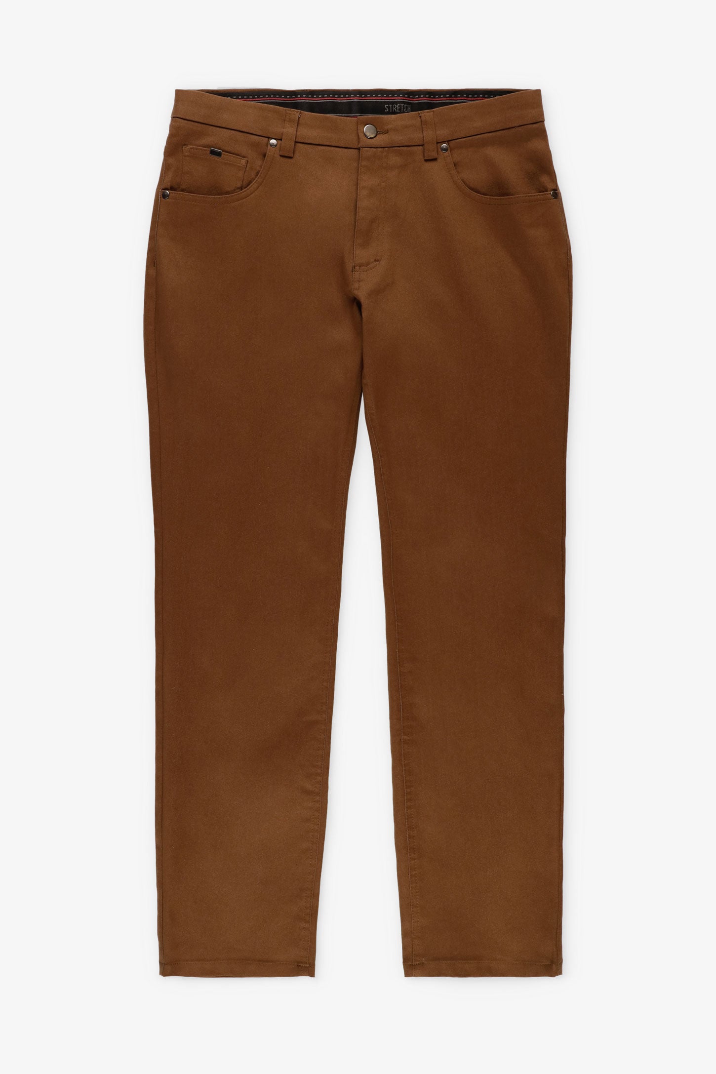 Pantalon 5 poches en twill - Homme && BRUN