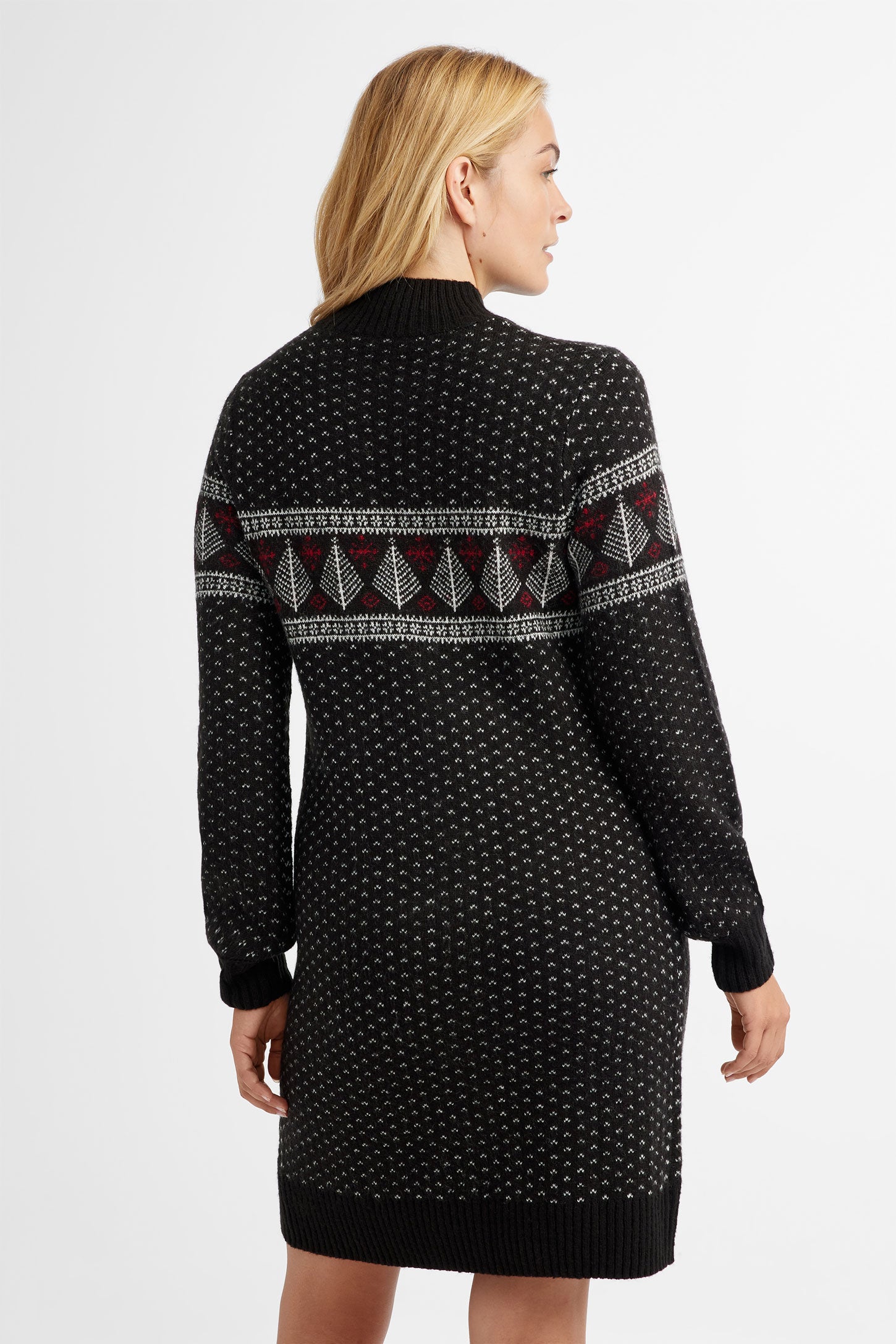 Robe col montant en tricot Fair Isle, Chalet - Femme && NOIR/MULTI