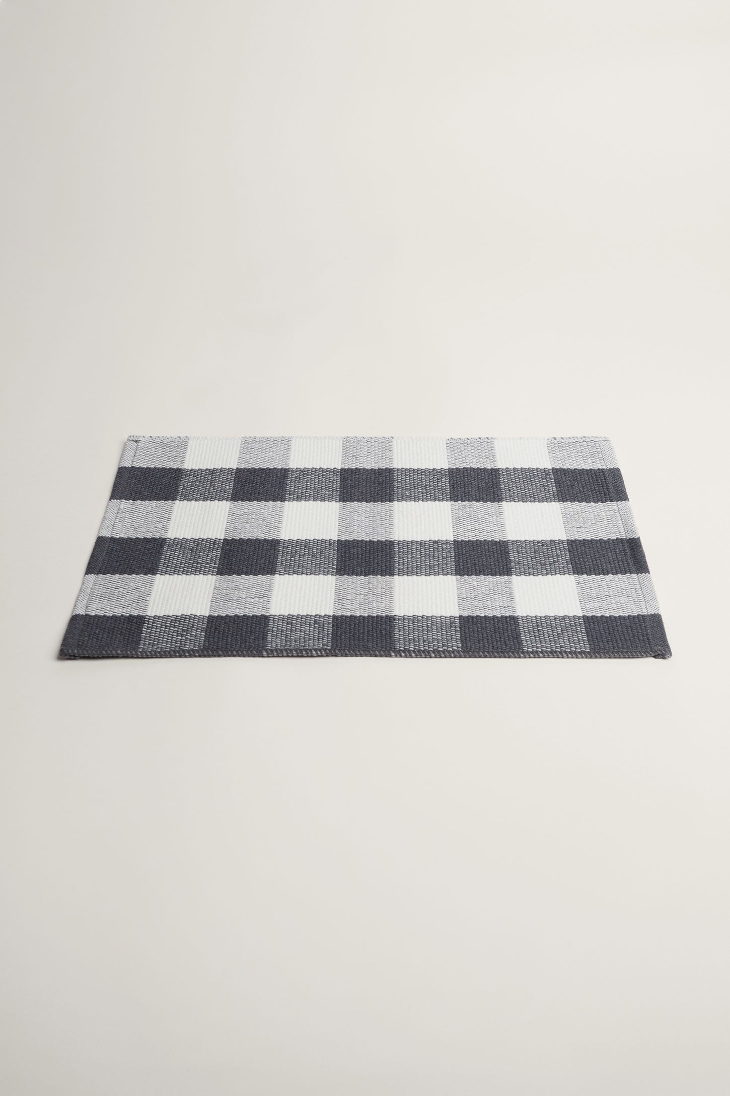 Paquet de 4 napperons tissés à carreaux - Maison && BLANC/GRIS