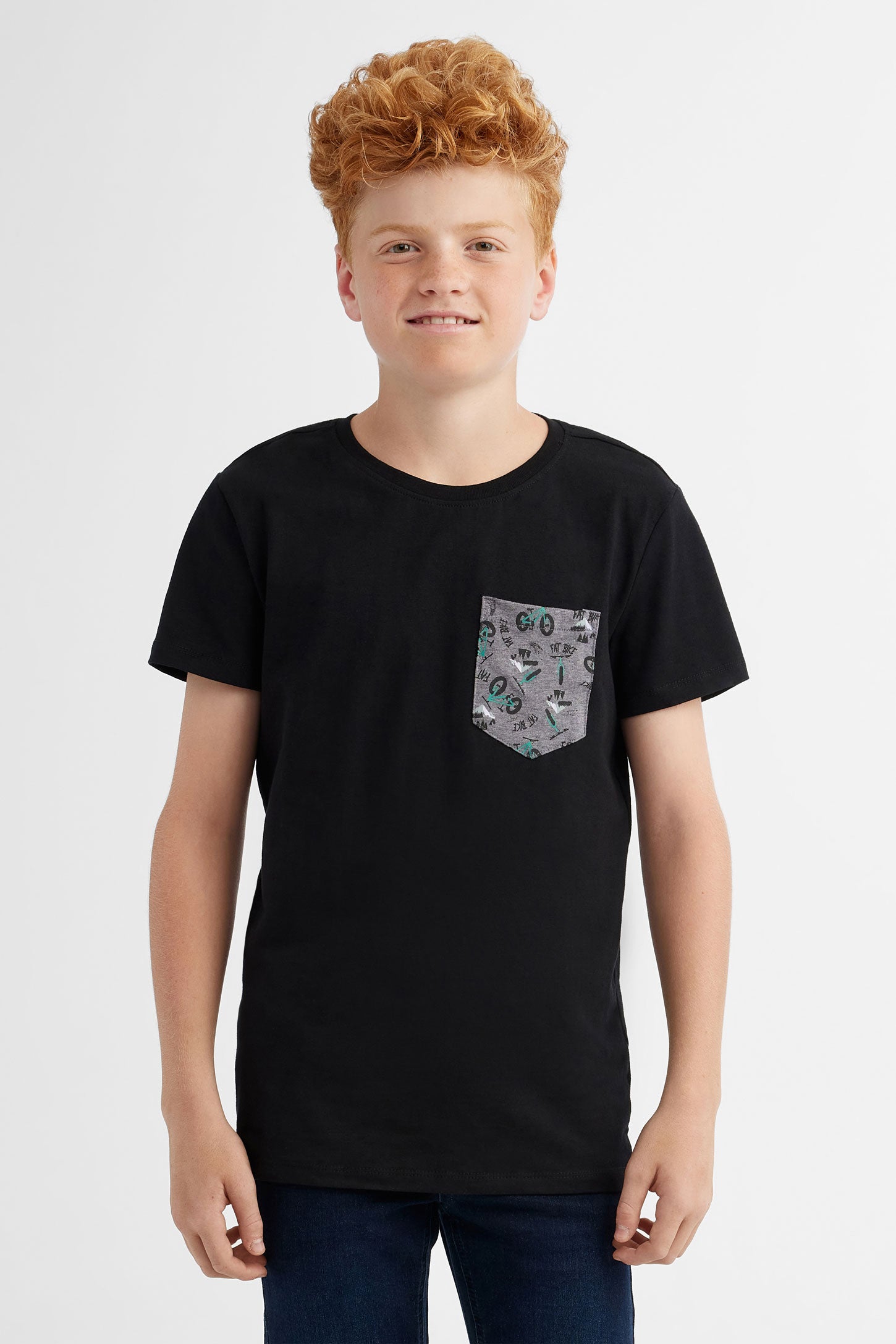 Duos futés, T-shirt à poche, 2/25$ - Ado garçon && NOIR