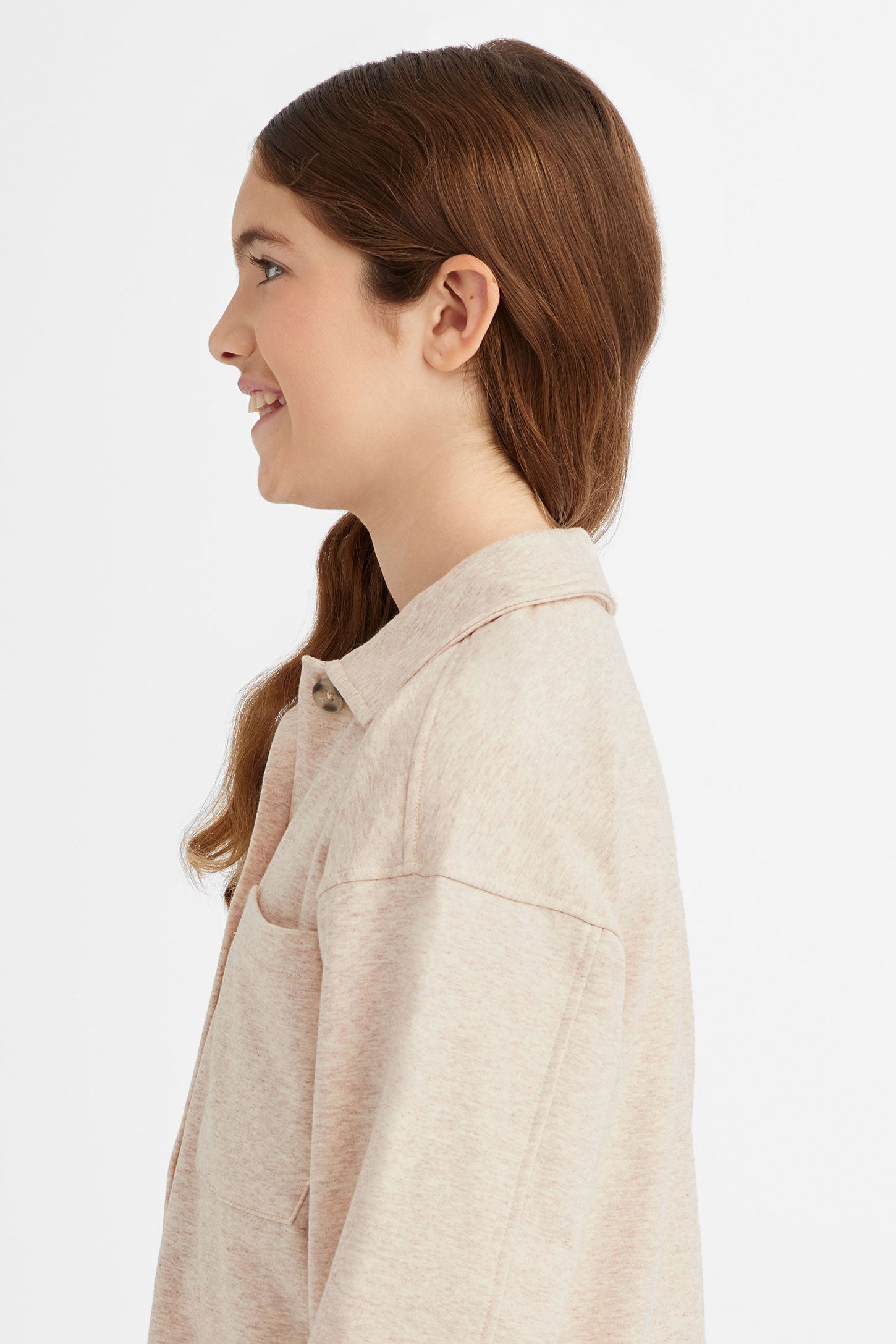 Veste surchemise en coton ouaté - Ado fille && BEIGE