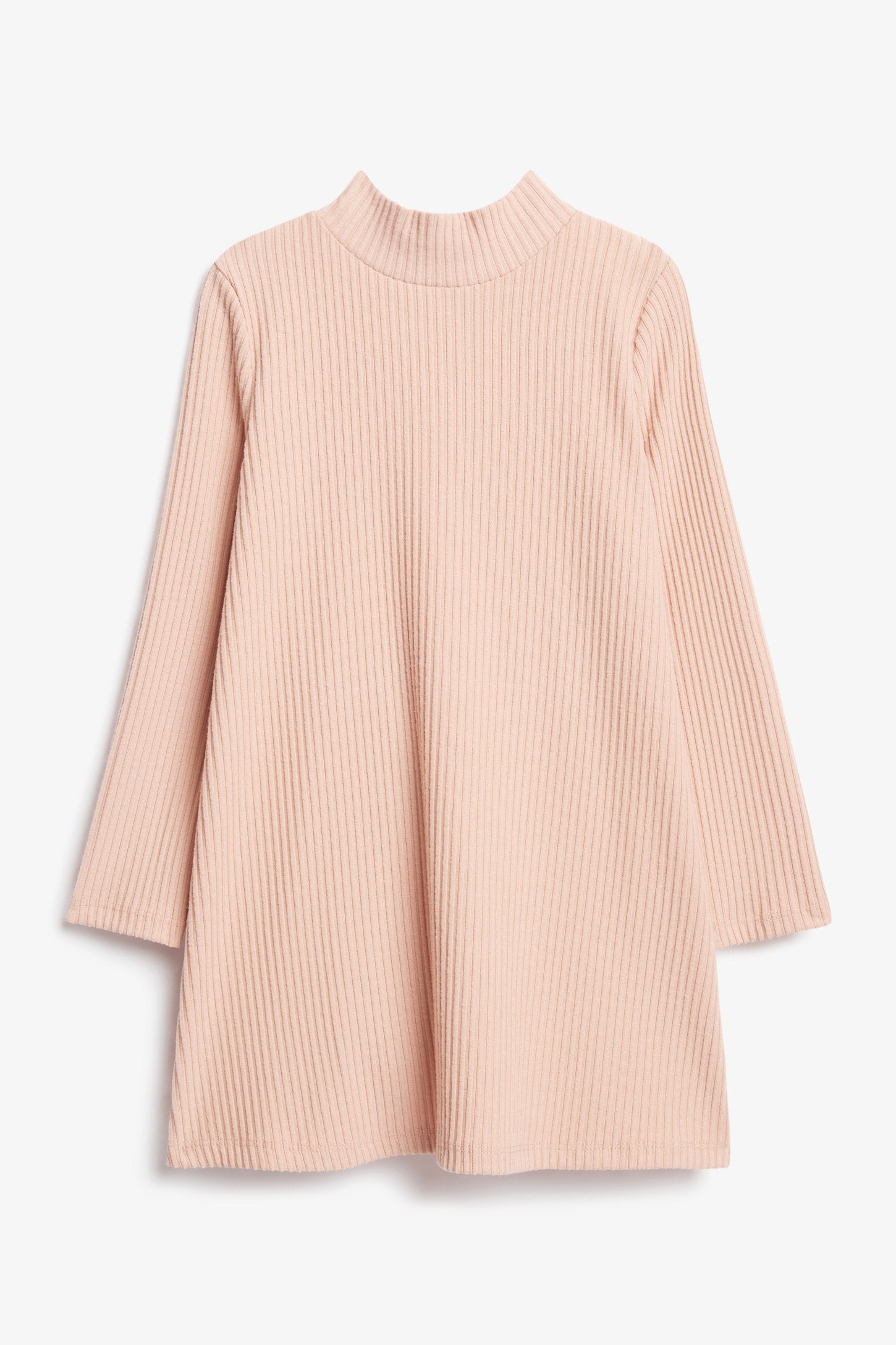 Robe col montant côtelé et brossé - Enfant fille && ROSE PALE