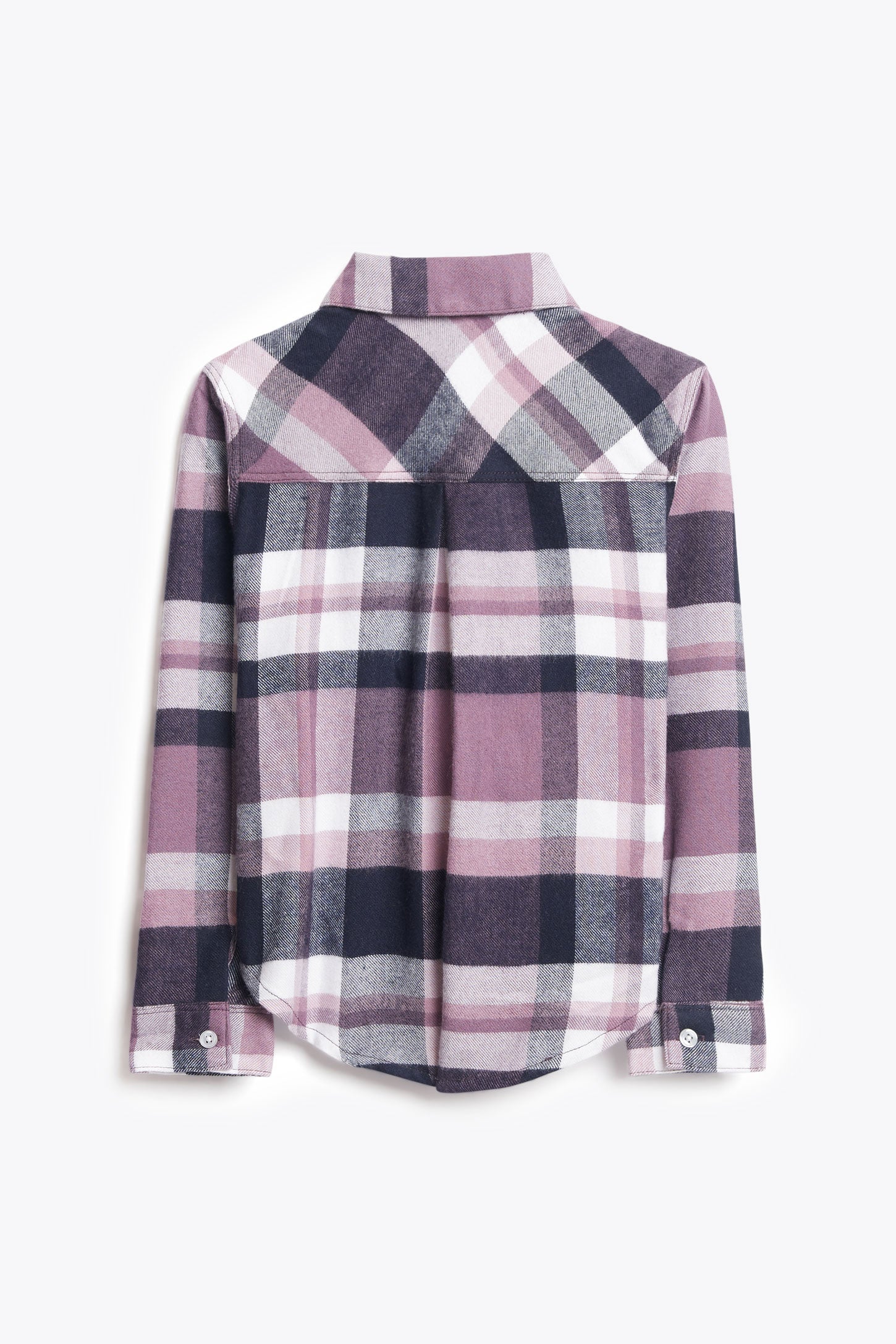 Chemise à carreaux nouée au-devant flanelle - Enfant fille && MAUVE/MULTI