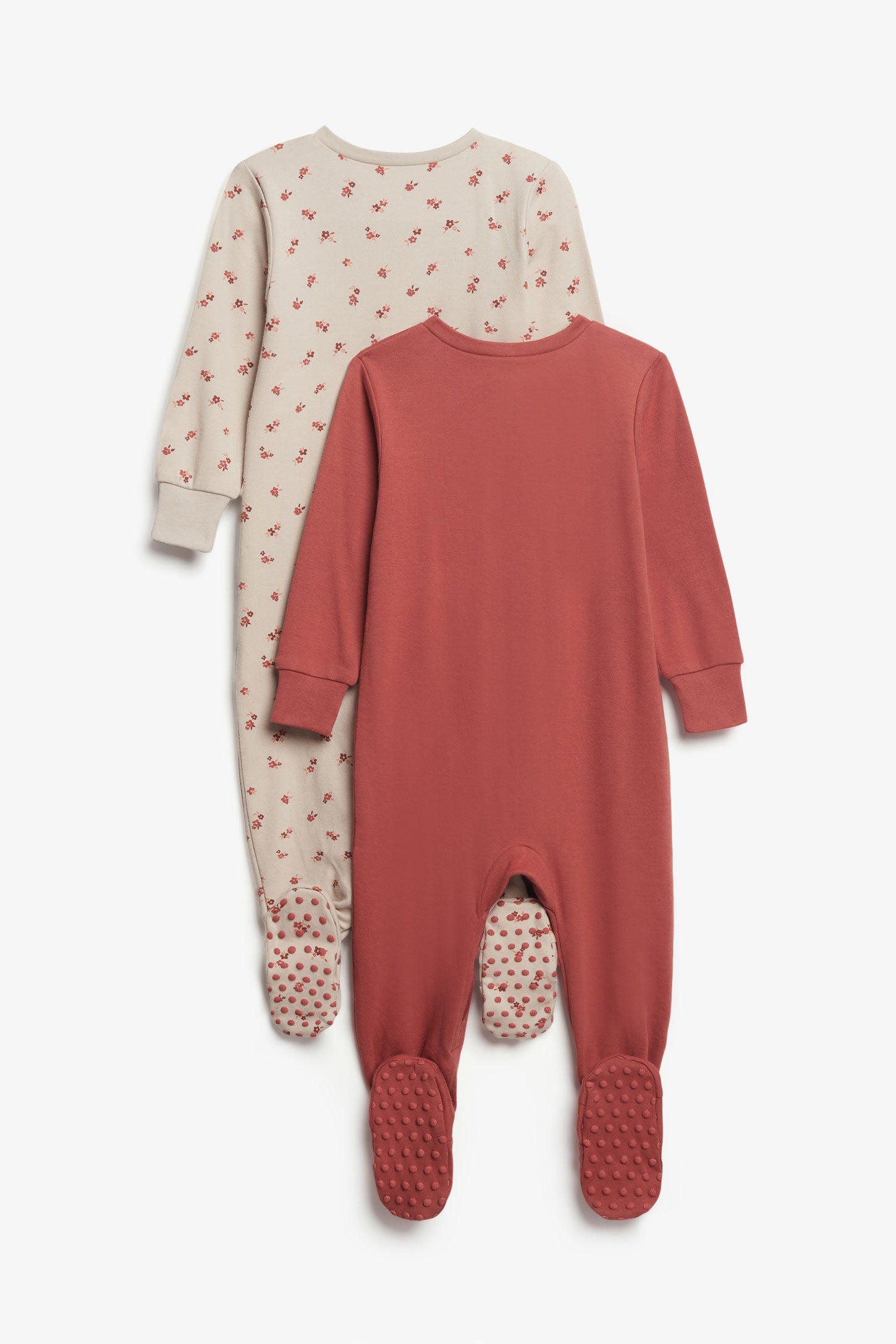 Lot de 2 pyjamas 1-pièce imprimé en coton - Bébé fille && BOURGOGNE