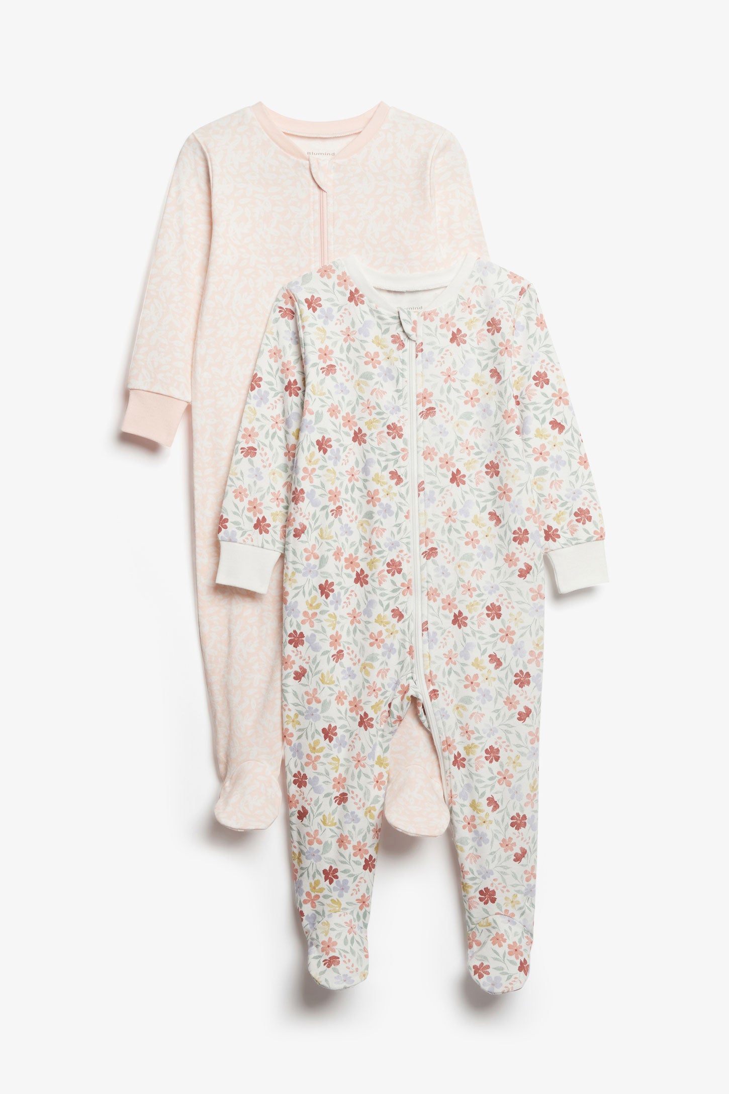 Lot de 2 pyjamas 1-pièce imprimé en coton - Bébé fille && BLANC MULTI