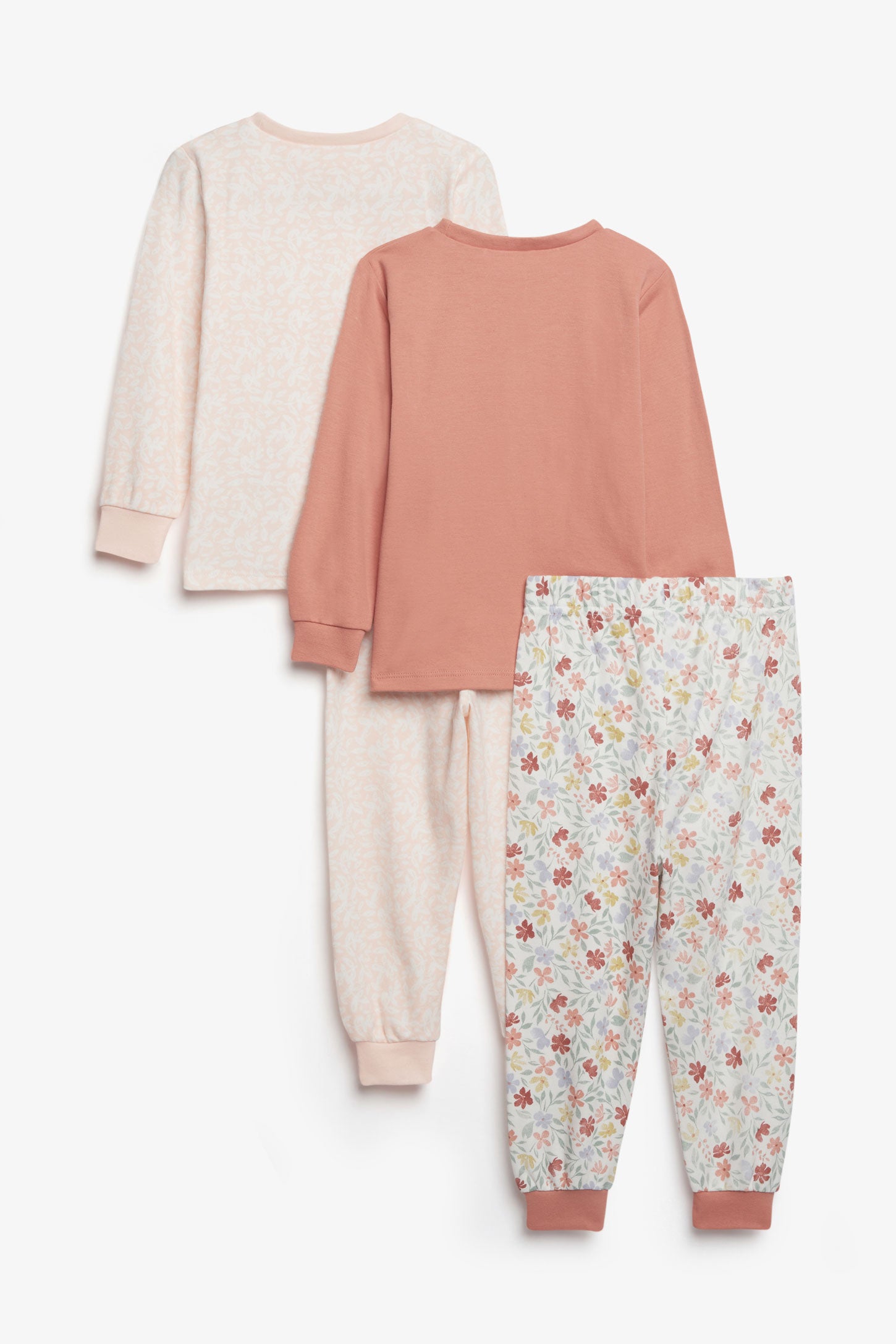 Lot de 2 pyjamas 2-pièces imprimé coton, 2T-3T - Bébé fille && ROSE FONCE
