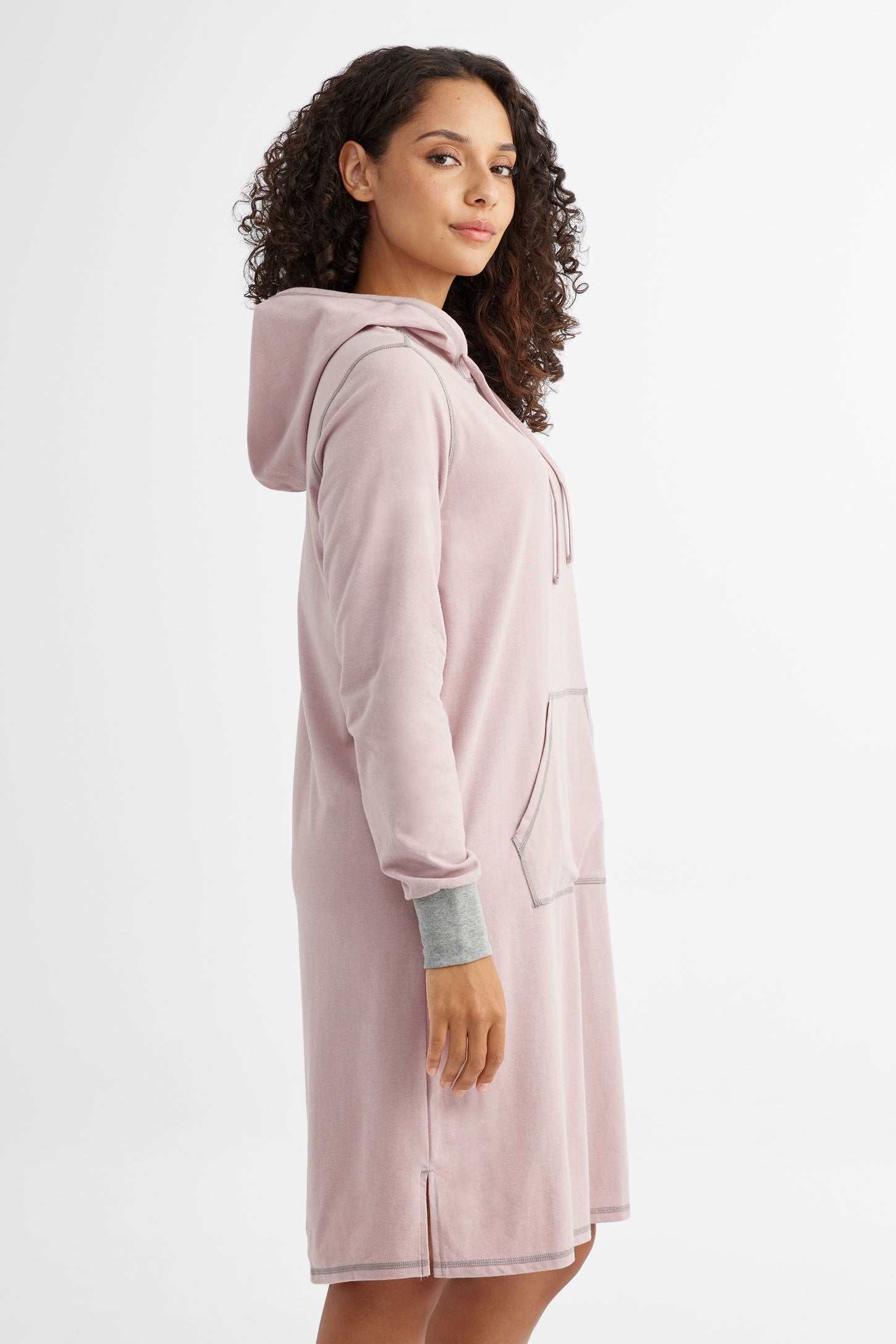 Robe de nuit à capuchon - Femme && MAUVE